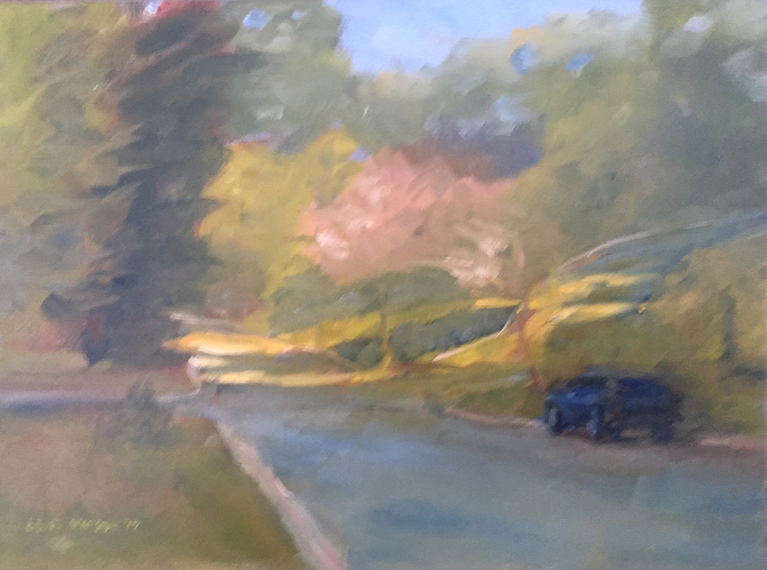 Geoff Watson, "Down the Street," oil on panel, 9" x 12," 2017.
