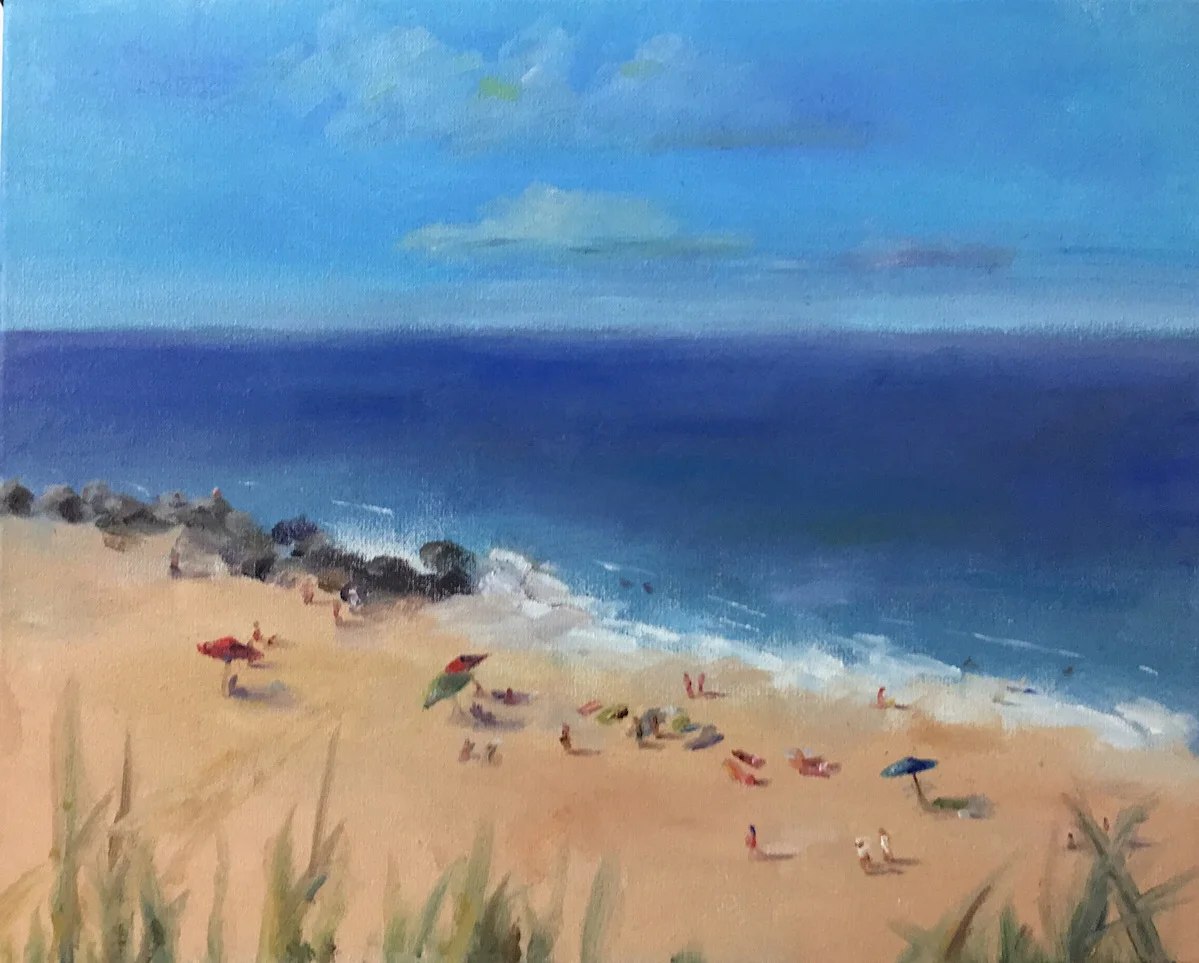 Geoff Watson, "Herring Point," oil on canvas, work in progress, 16" x 20," 2017.