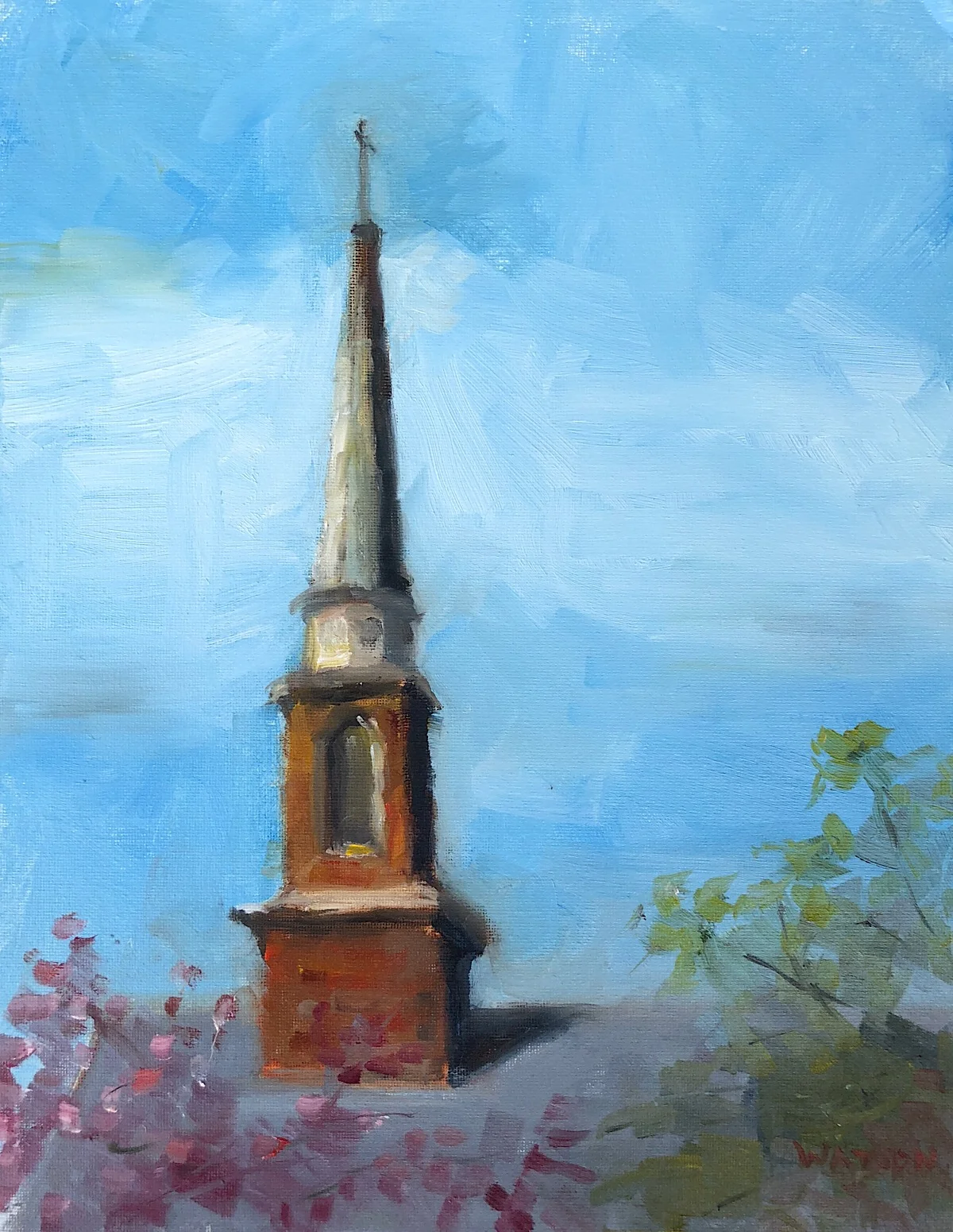 Geoff Watson, "Concord-St. Andrew’s United Methodist Church," oil on canvas panel, 11" x 14," 2018.