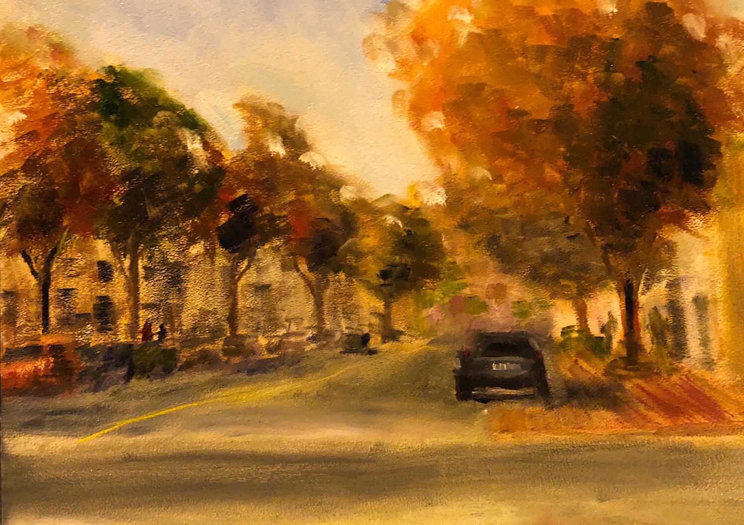 Geoff Watson, “Norfolk Street,” oil on panel, 16” x 20,” 2018.