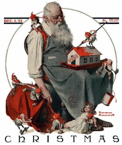 Norman Rockwell, “Santa with Elves,” cover of the Saturday Evening Post, Dec. 2, 1922.