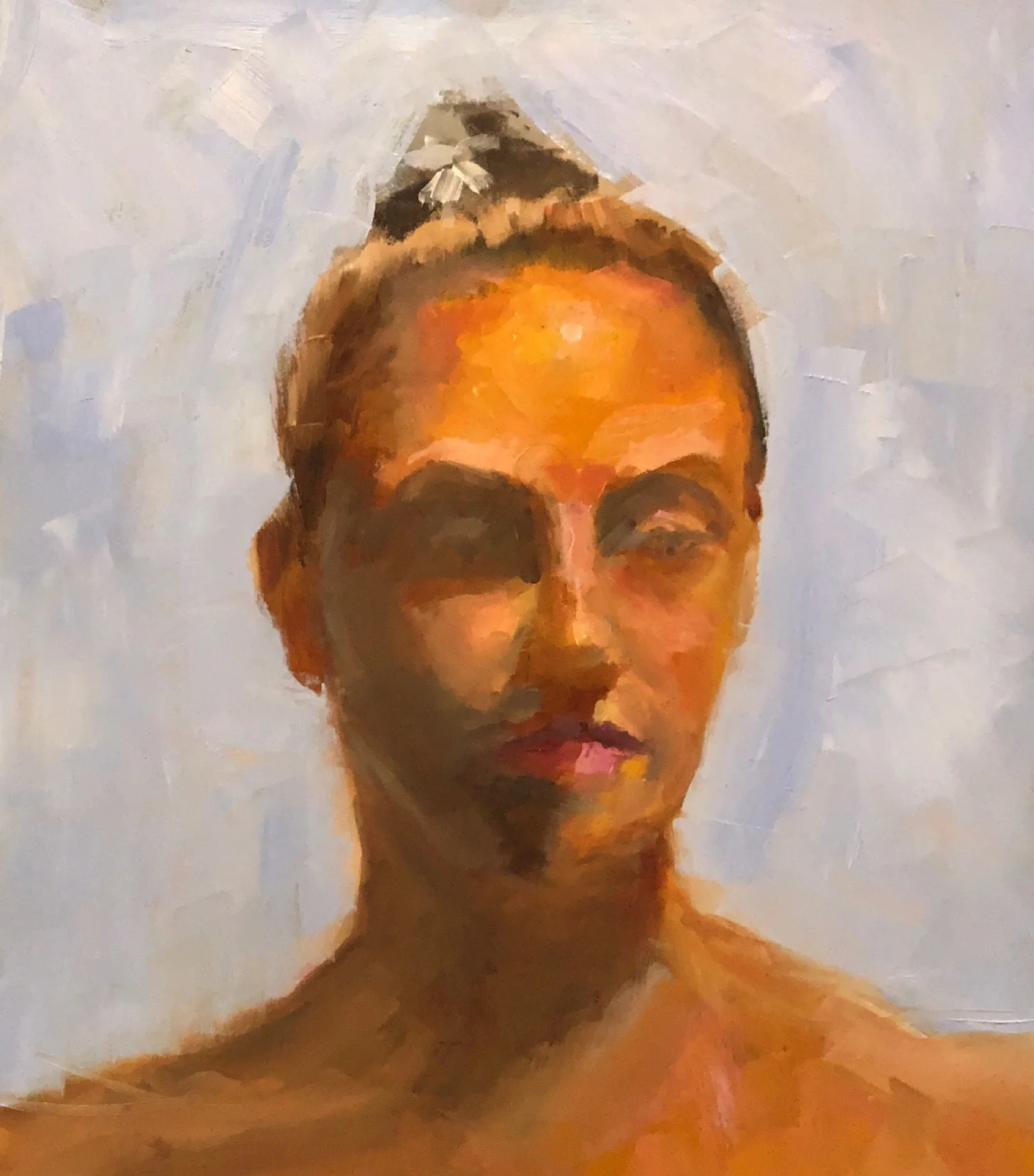 Geoff Watson, “Portrait study of Mallina,” oil on panel, 11” x 14,” 2019.