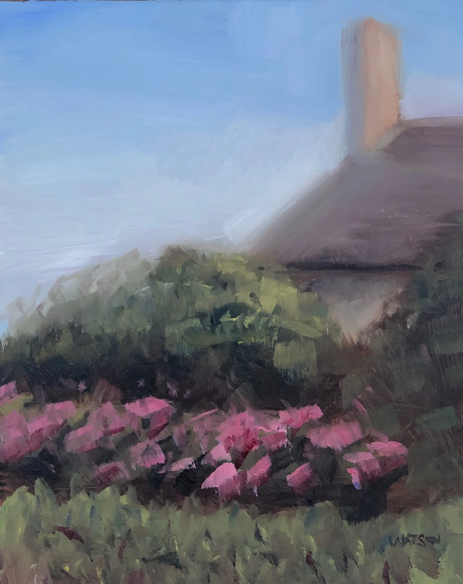 Geoff Watson, “The Color Purple” (May daily painting #2), oil on panel, 8” x 10,” 2019.