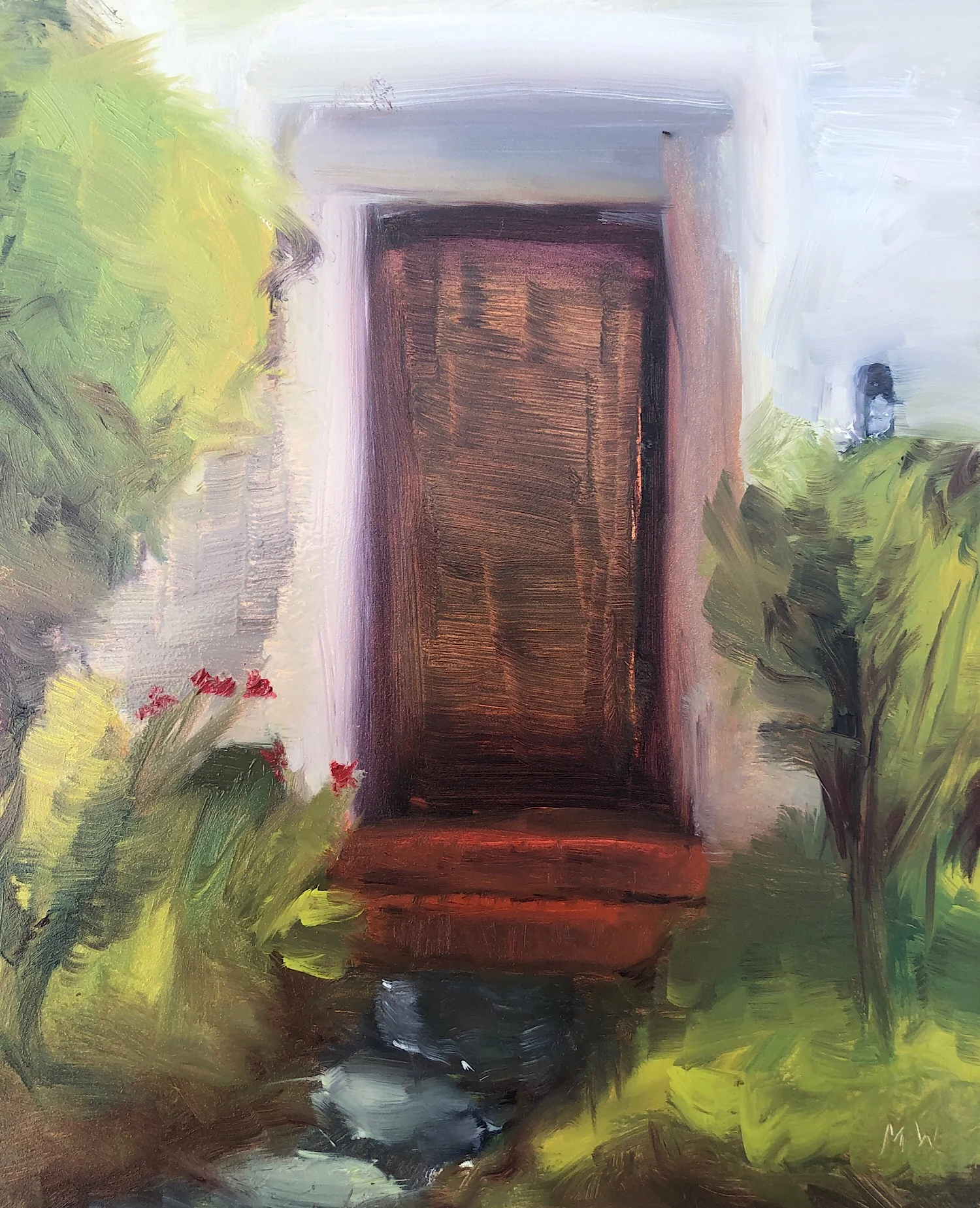 Maddie Watson, “The front door,” oil on panel, 8” x 10,” 2019.
