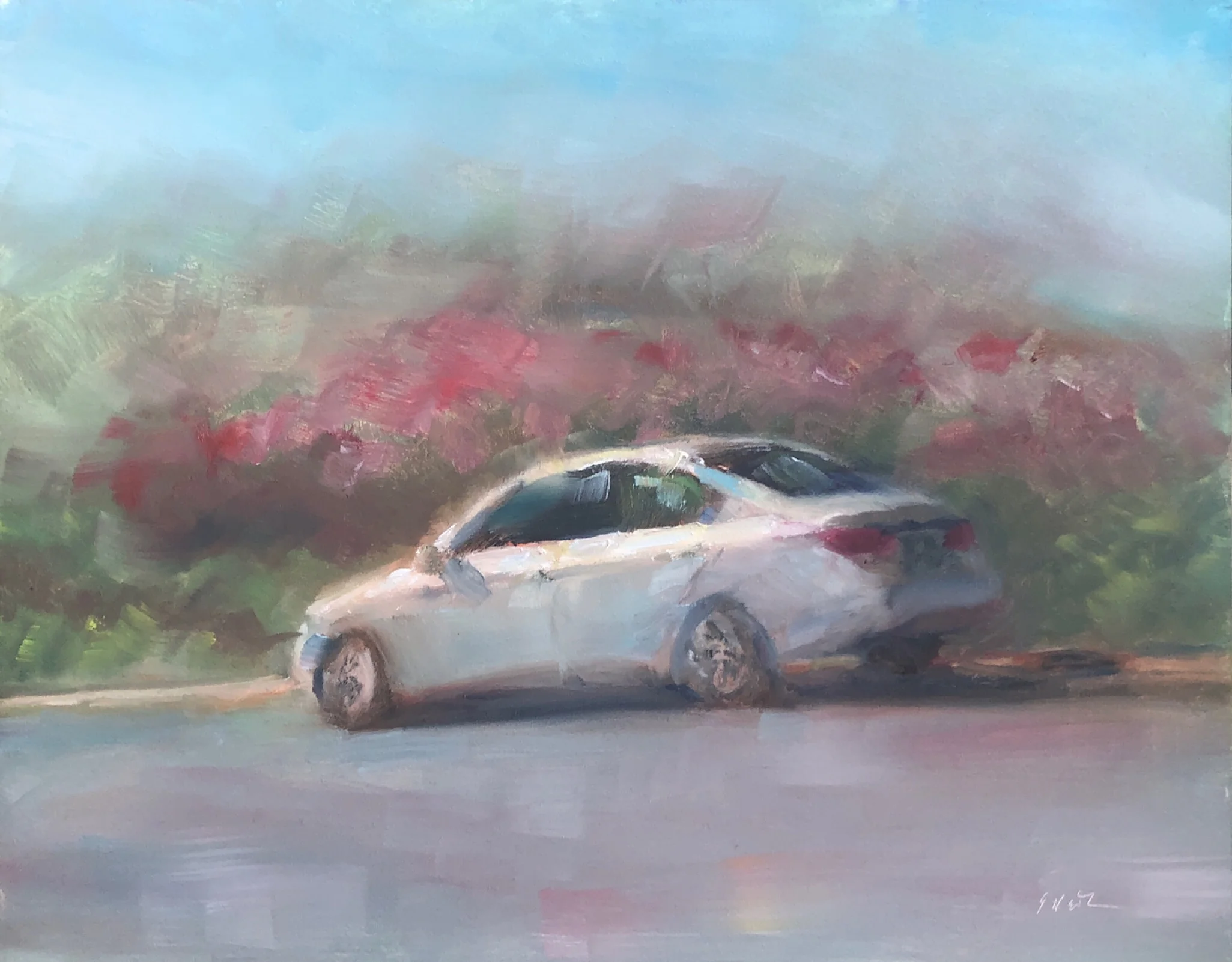 Geoff Watson, “Portrait of a Honda Accord,” May daily painting #29, oil on panel, 8” x 10,” 2019.