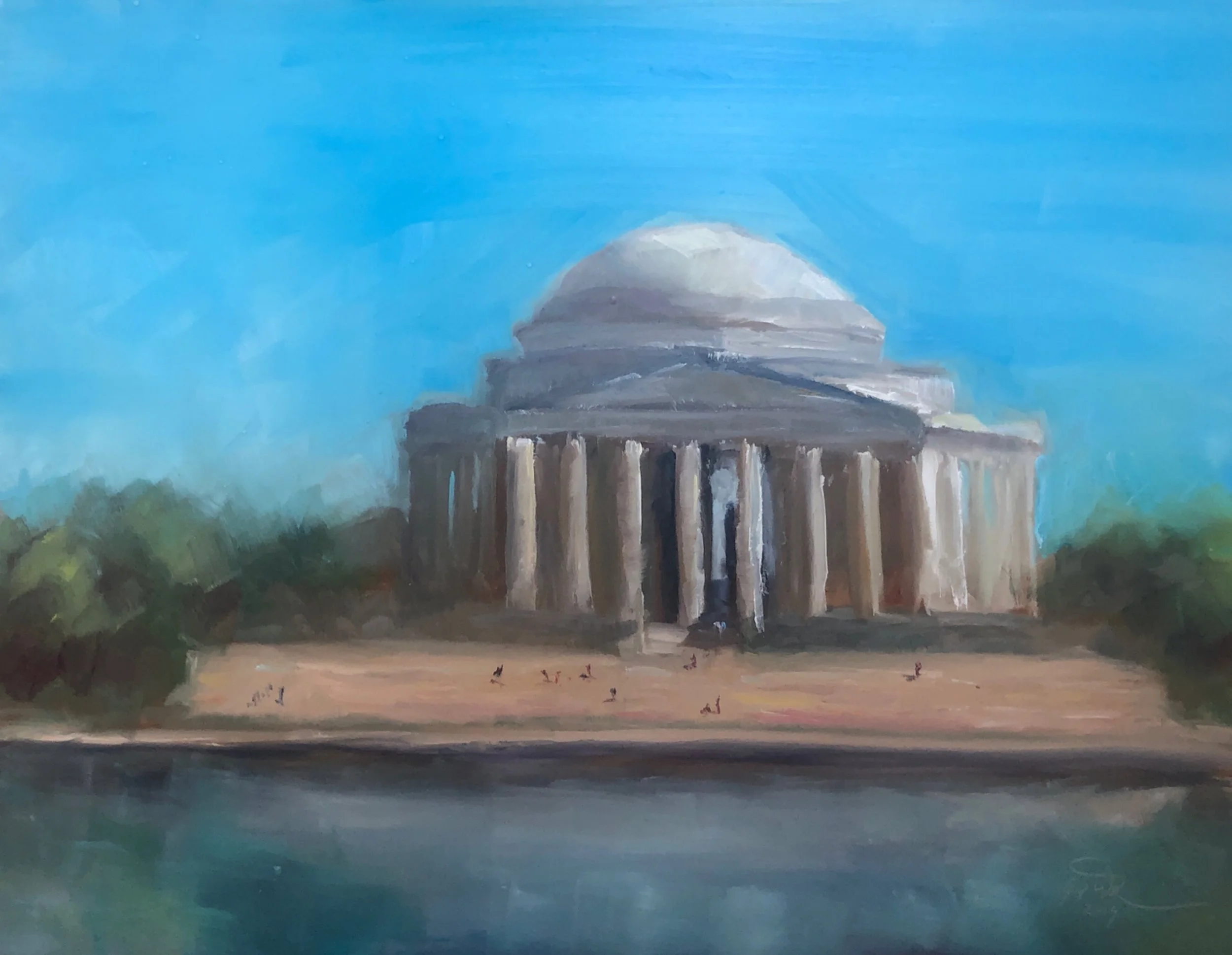 Geoff Watson, “The Jefferson Memorial,” June daily painting #13, oil on panel, 11” x 14,” 2019.