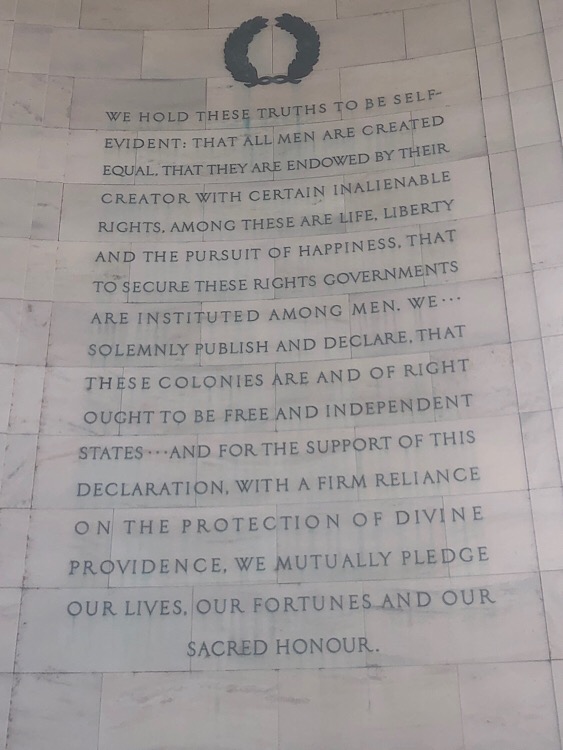Geoff Watson, Photo of Excerpt from the Declaration of Independence, June 12, 2019.