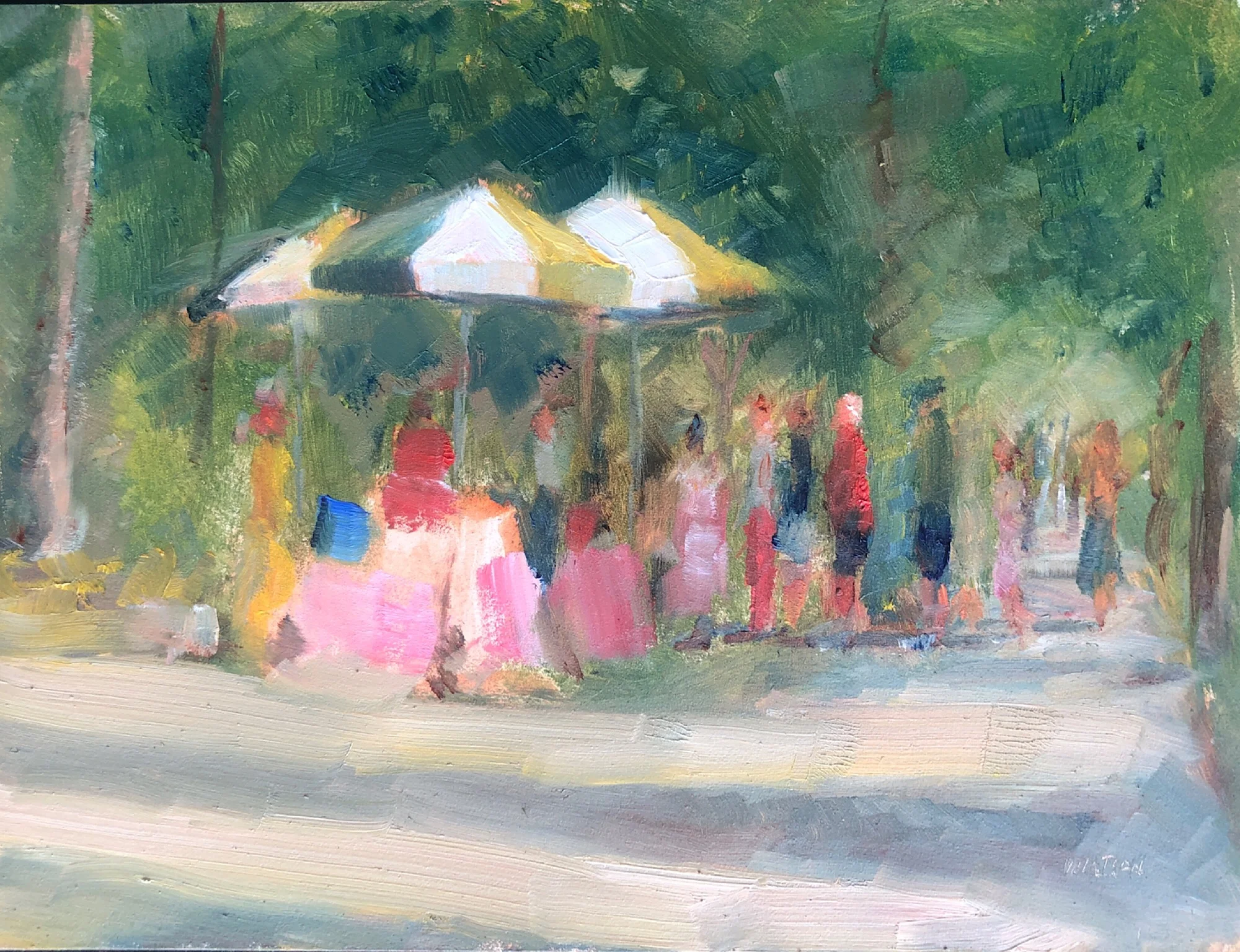 Geoff Watson, “A hot day in Central Park,” July daily painting #5, oil on panel, 6” x 8,” 2019.