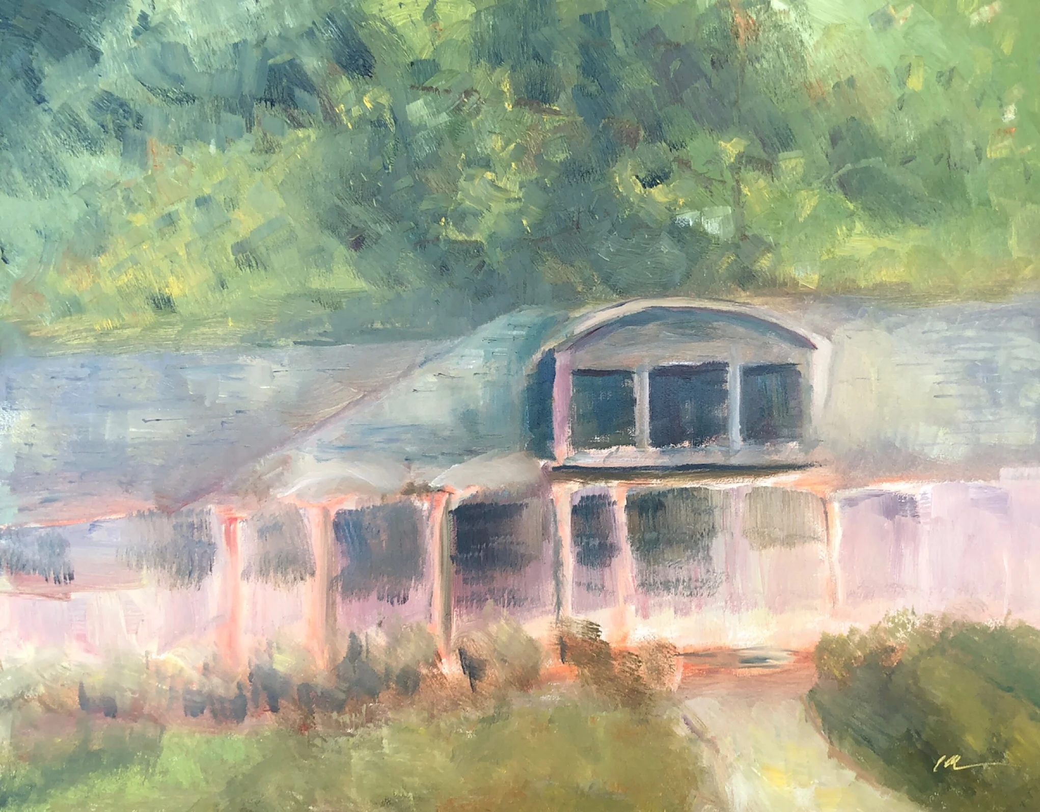 Geoff Watson, “Neighbor’s house,” oil on panel, 11” x 14,” 2019.