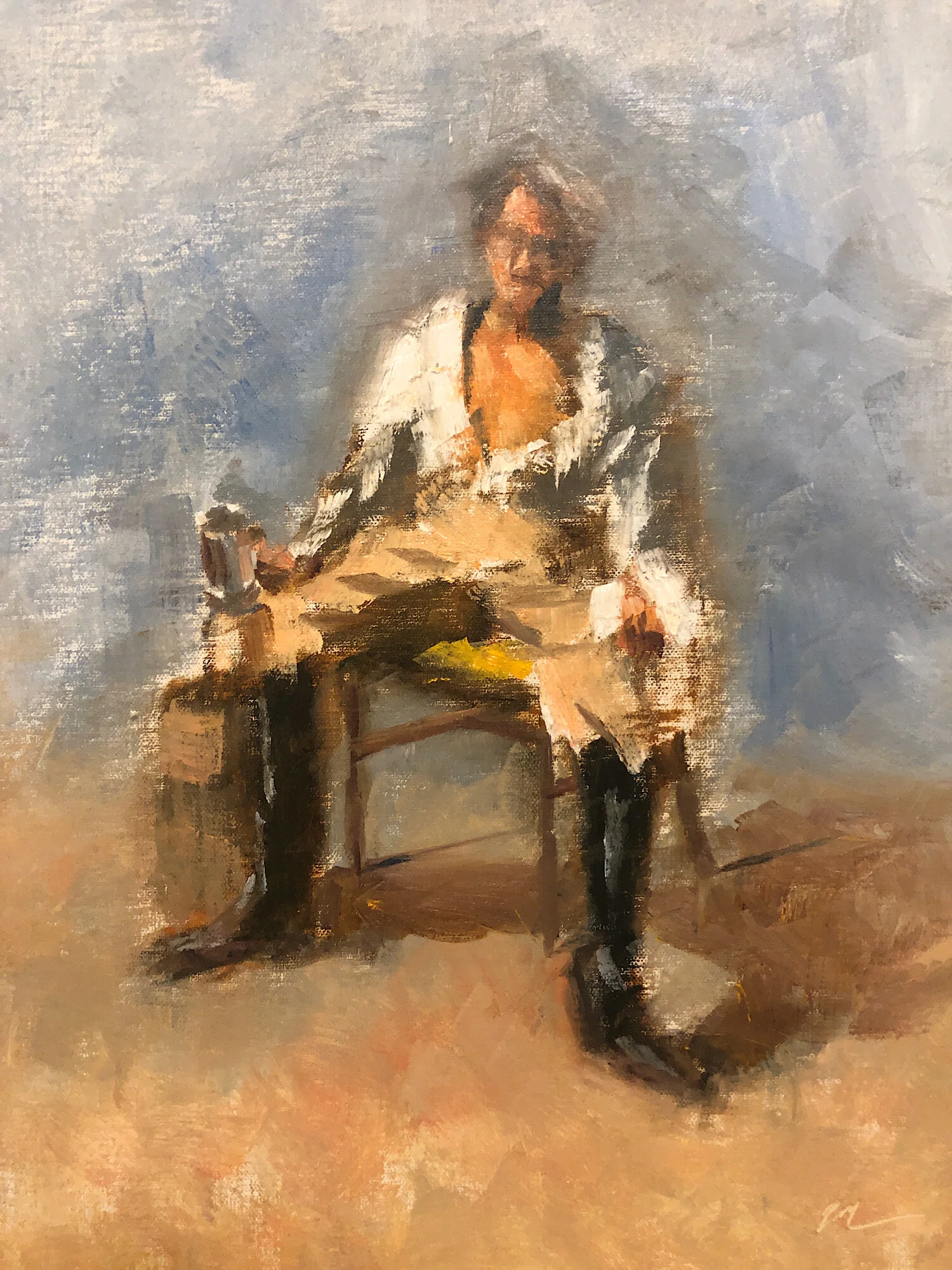 Geoff Watson, “Drunken sailor,” oil on linen panel, 11” x 14,” 2019.