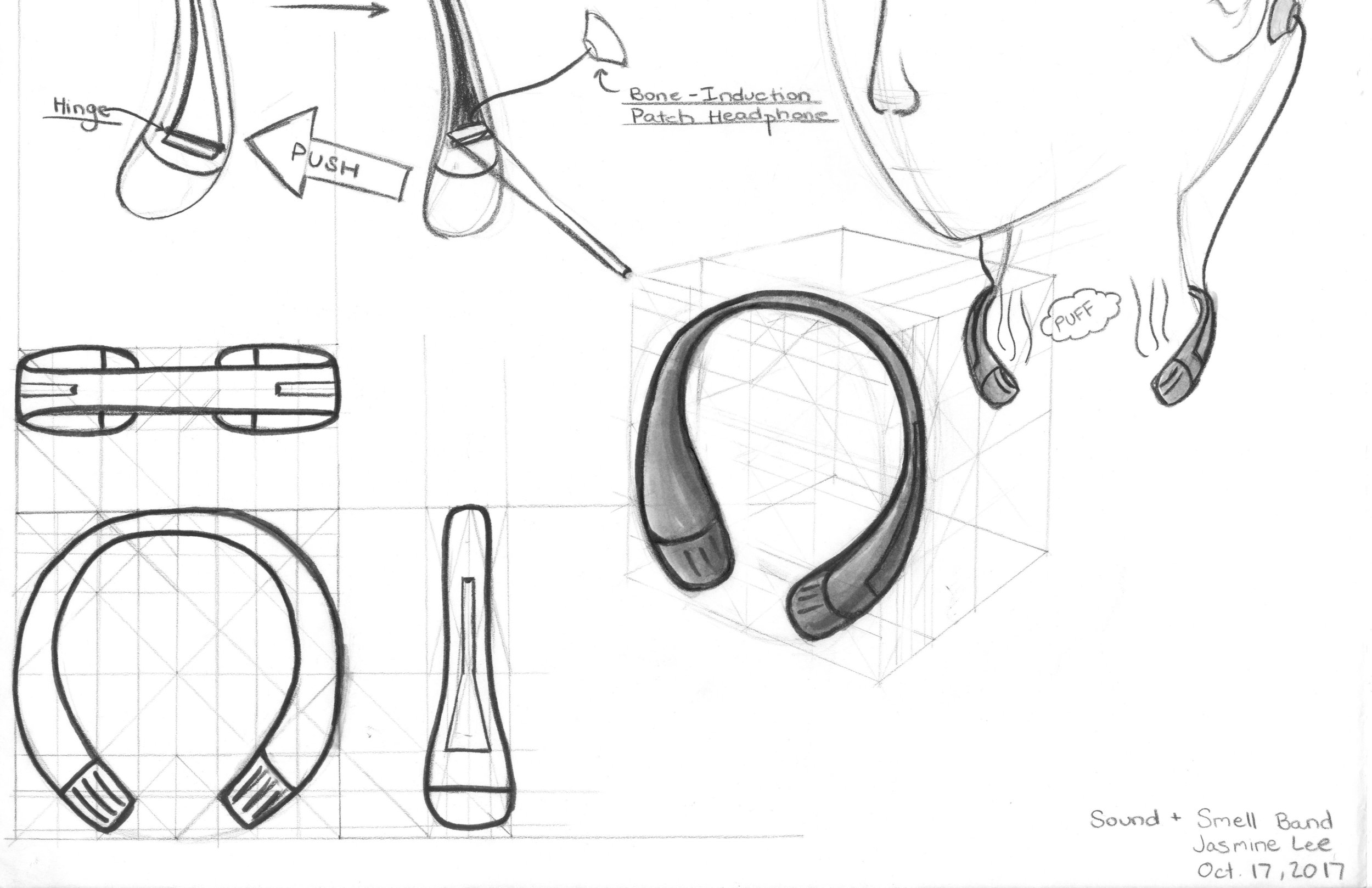Augmented Combined Senses Concept: Neck Band with Induction Tabs and Diffuser