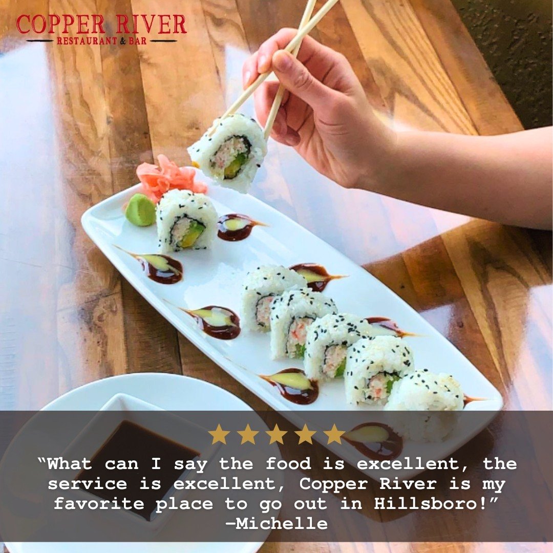 Nothing makes us happier than being your go-to spot! ⁠
⁠
&quot;What can I say the food is excellent, the service is excellent. Copper River is my favorite place to go out in Hillsboro!&quot; ⁠
⁠
Visit the link in our bio and experience it for yoursel