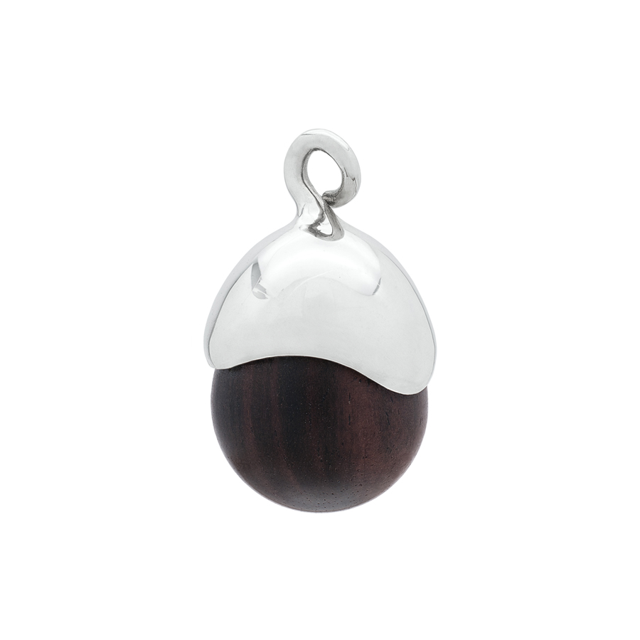 Acorn Pendant in Sterling Silver &amp; Ebony