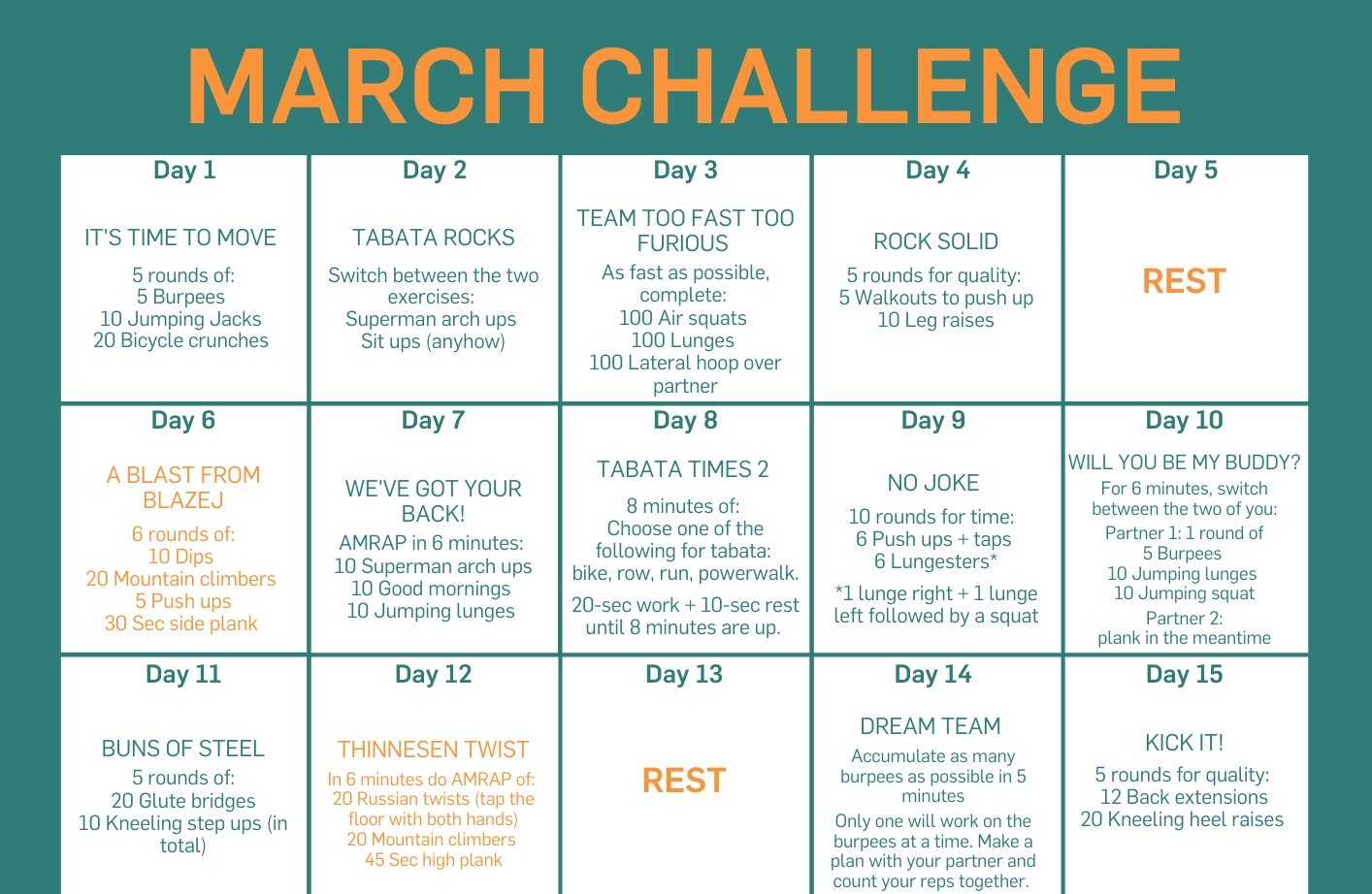 March fitness challenge