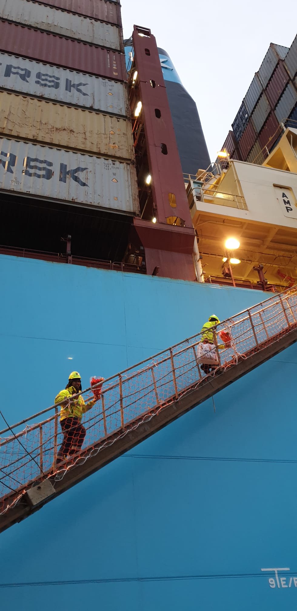 Crew MMM climbing up the Christmas Gangway.jpg