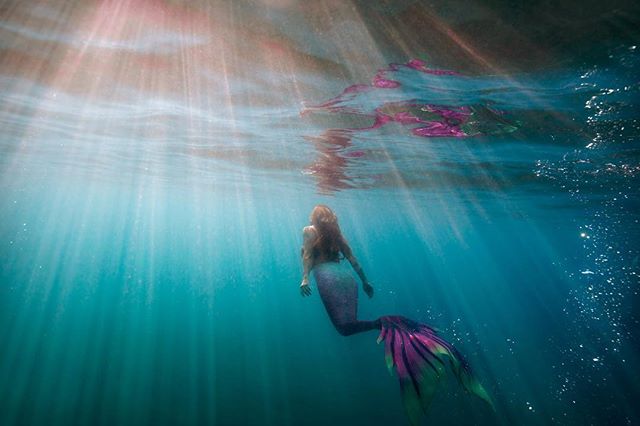 Where heaven and ocean meet.... @sophia528hz is effortlessly ethereal during her sunrise FantaSea Land/Sea combo mermaid photo shoot. 
Photo: @j.wolf.photography 
Tail: @finfolkproductions 
#mauiislandmermaids #mermaidfantasy #mermaidphotoshoot