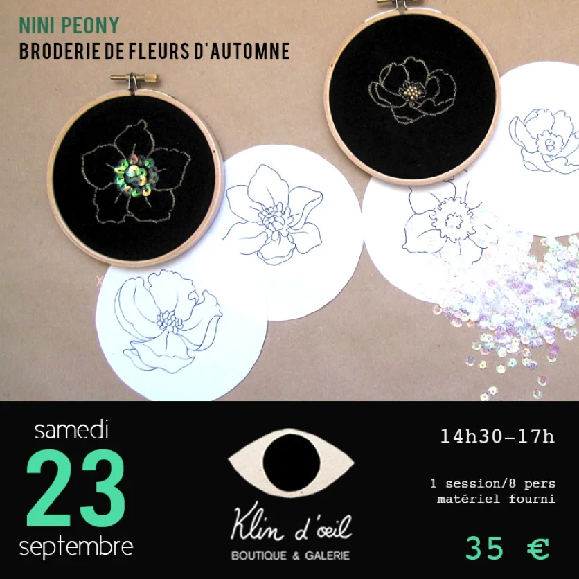 Broderie de fleurs d'automne