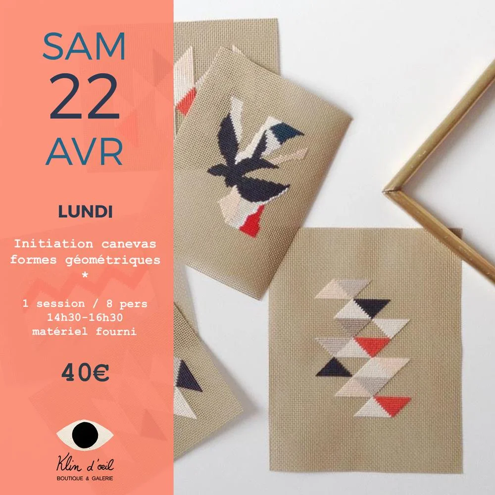 Initiation canevas formes géométriques x Klin d'oeil