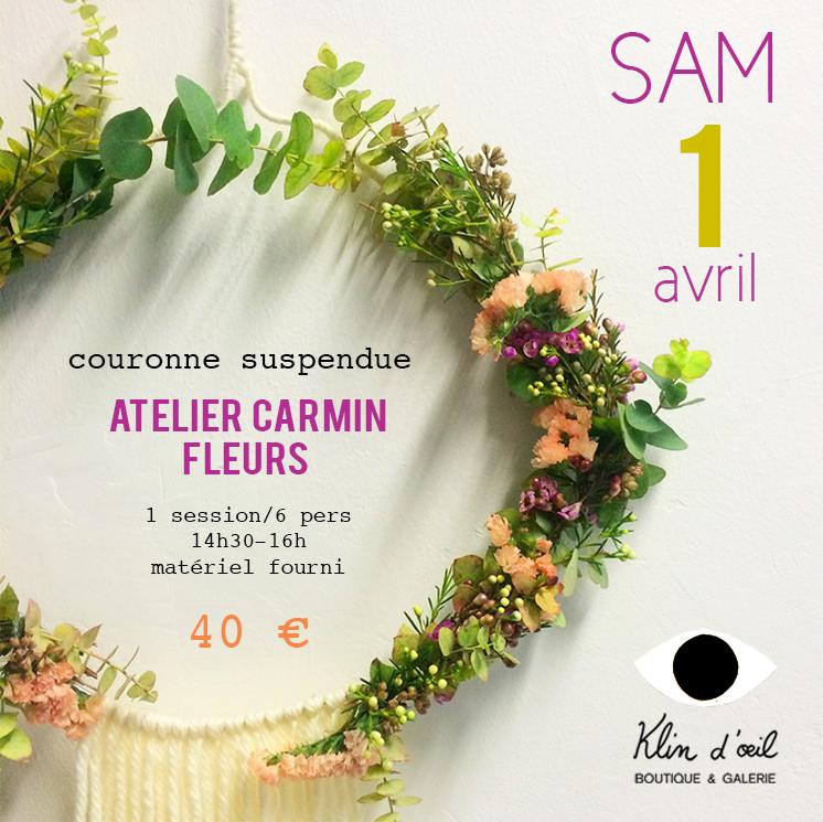 Atelier couronne suspendu x Atelier Carmin fleurs