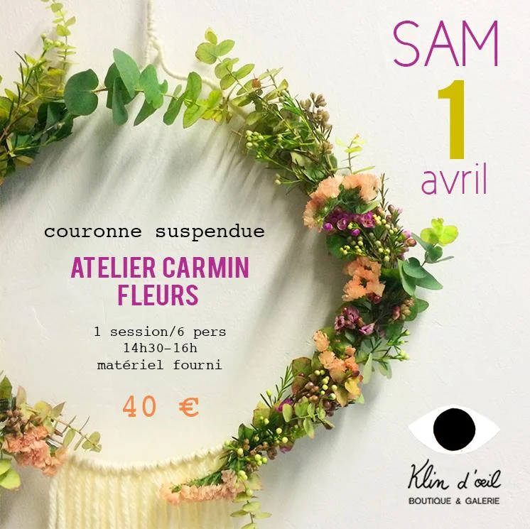 Atelier couronne suspendu x Atelier Carmin fleurs