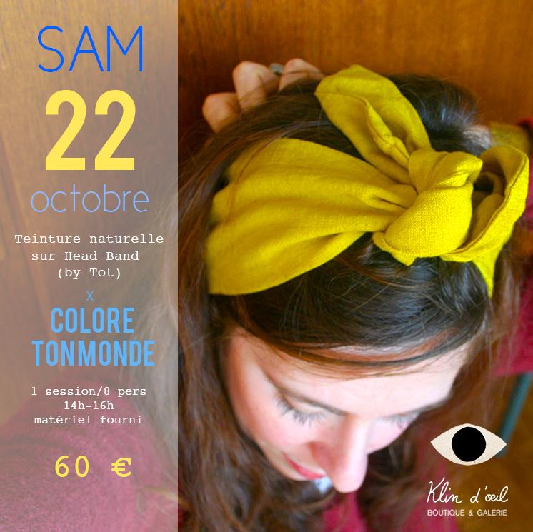 Atelier teinture naturelle sur Head band (by Tot) x Colore ton monde