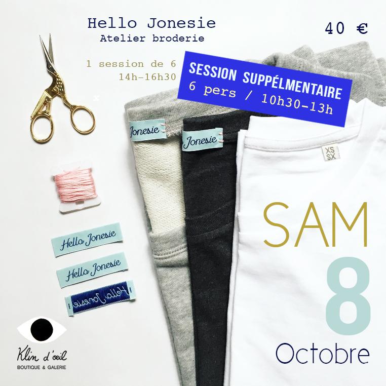 Atelier broderie x Hello Jonesie
