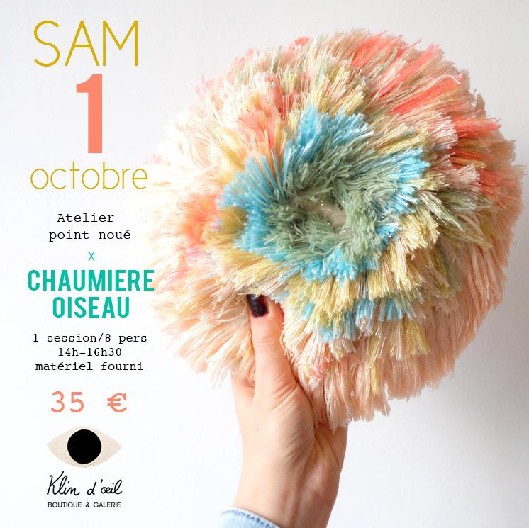 Atelier point noué x Chaumière oiseau