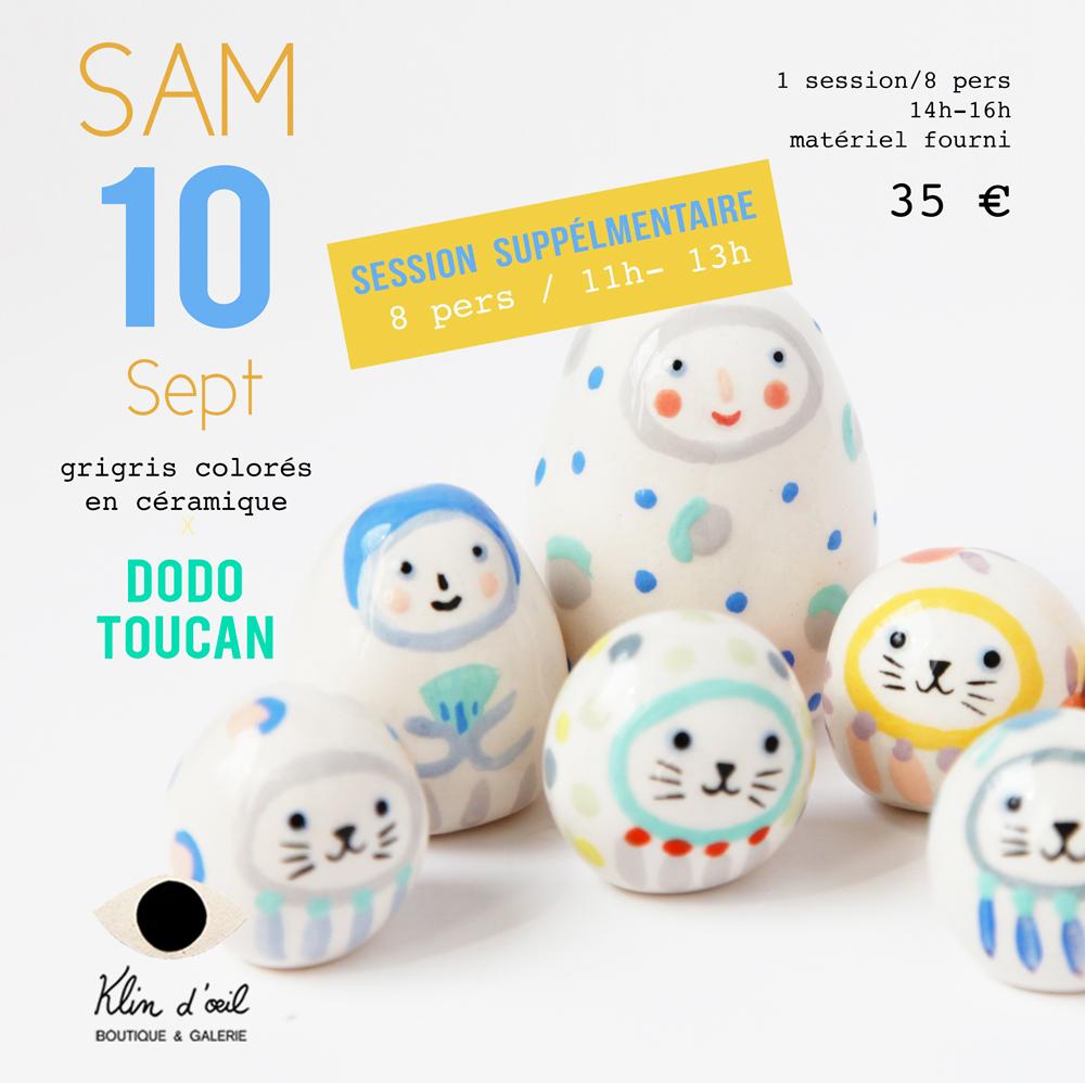 Atelier grigris colorés en céramique x Dodo Toucan