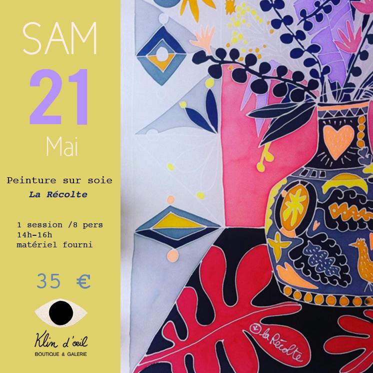 Atelier peinture sur soie x La récolte