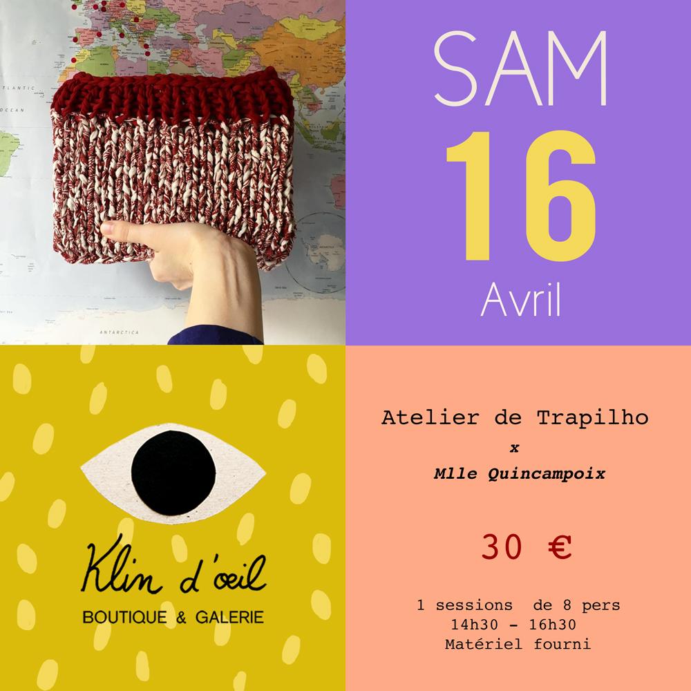 Atelier de trapilho x Mlle Quicampoix