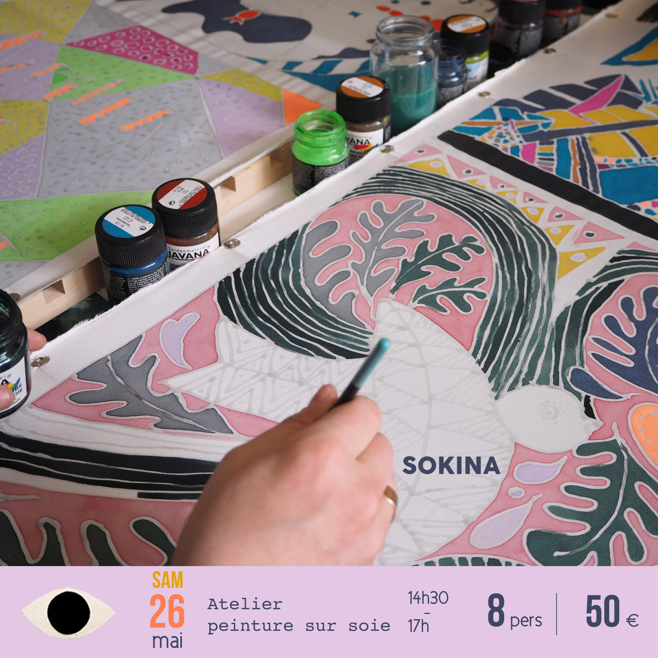 peinture sur soie x Sokina la recolte
