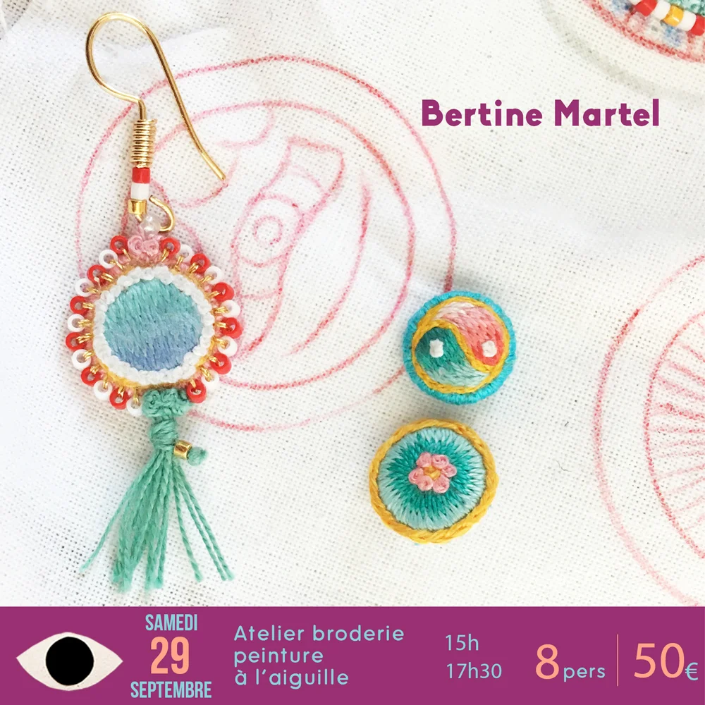 broderie peinture à l'aiguille x Bertine Martel