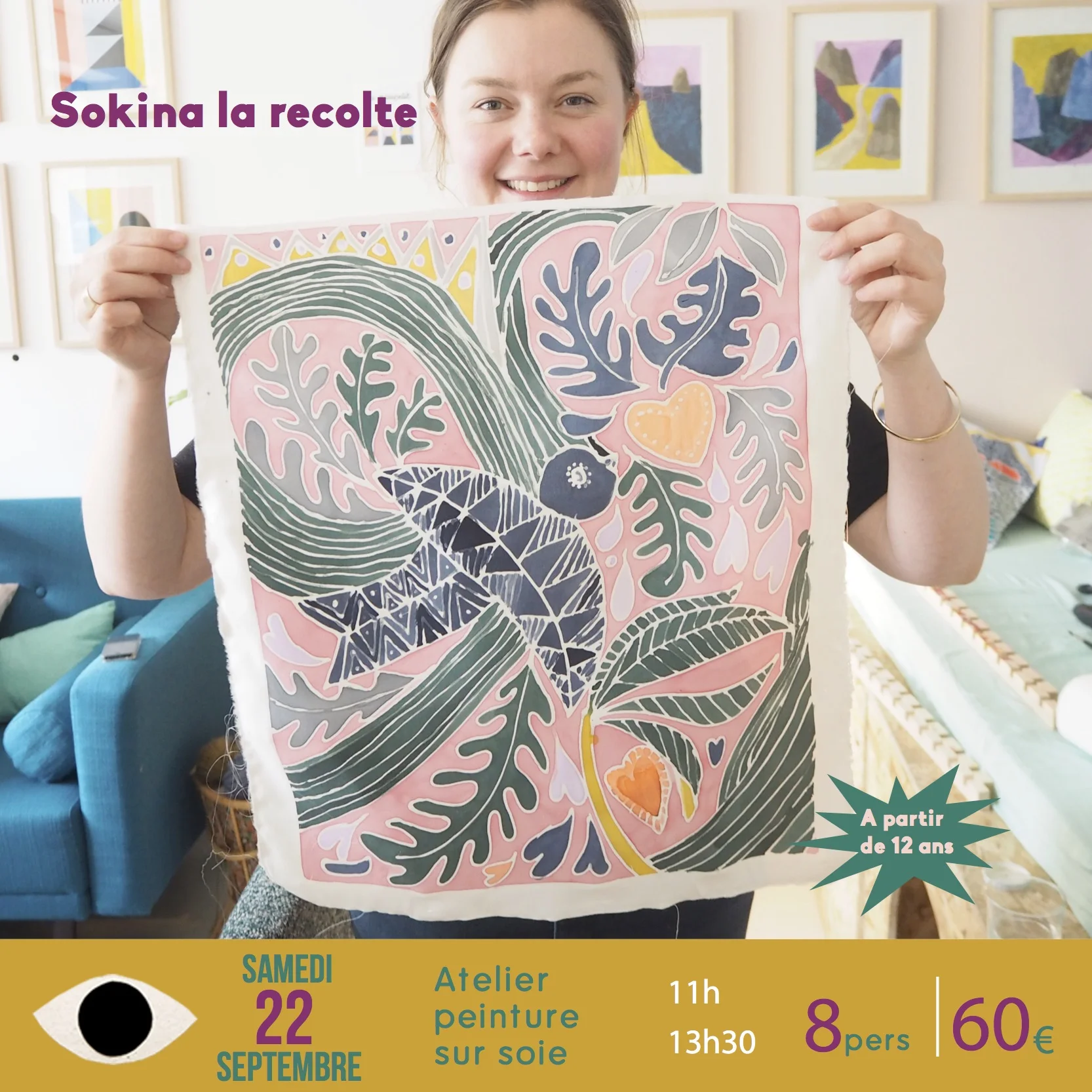 peinture sur soie x Sokina