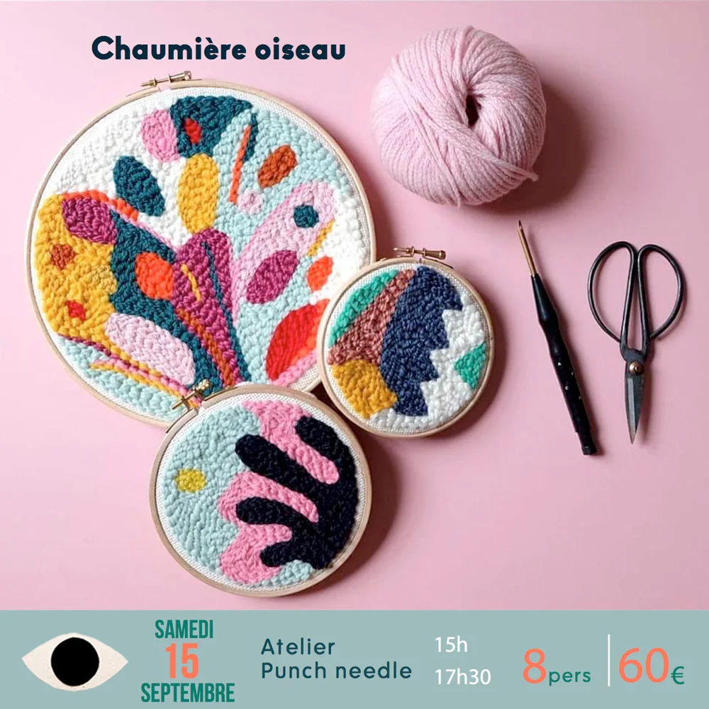 punch needle x chaumiere oiseau