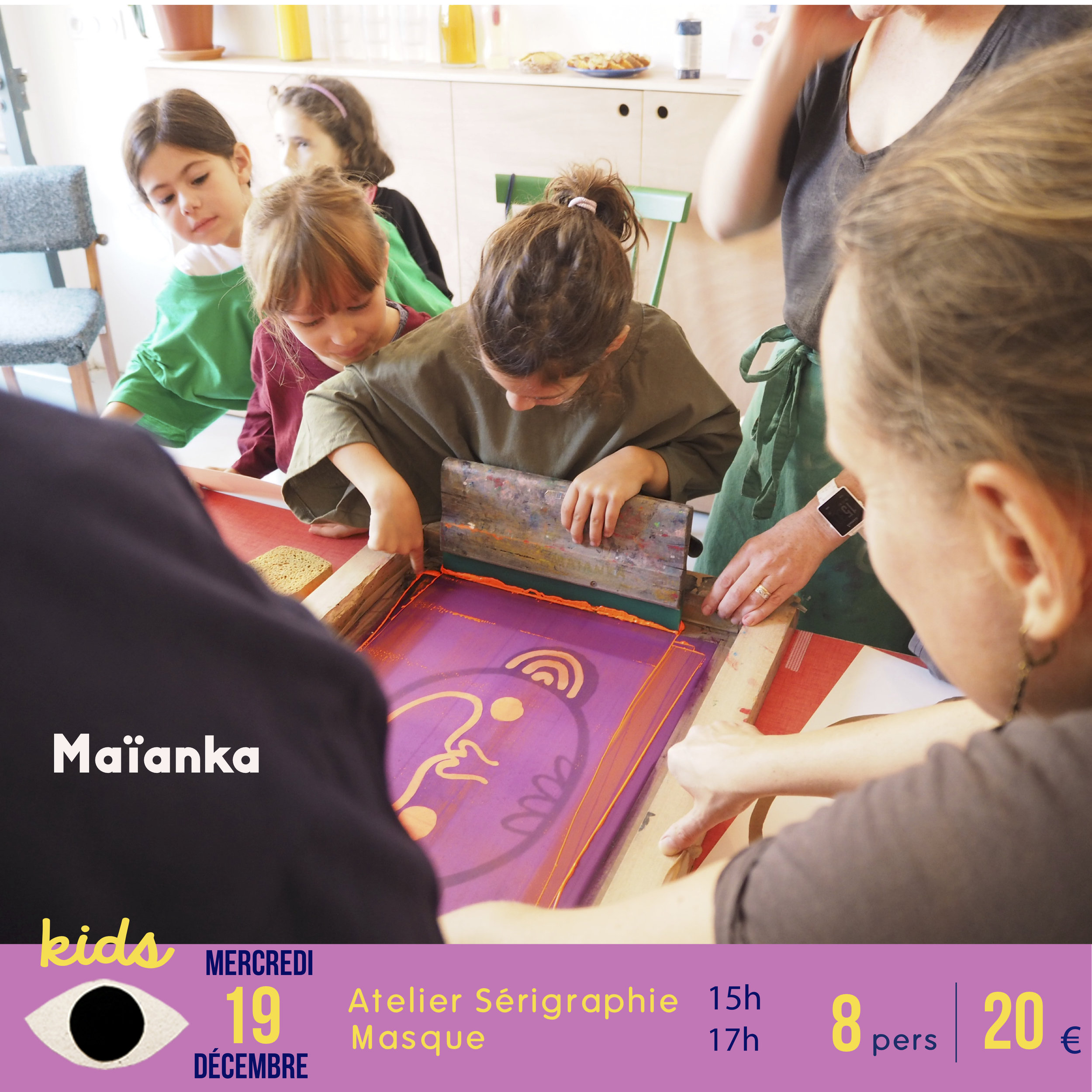 KIDS atelier serigraphie x Maianka