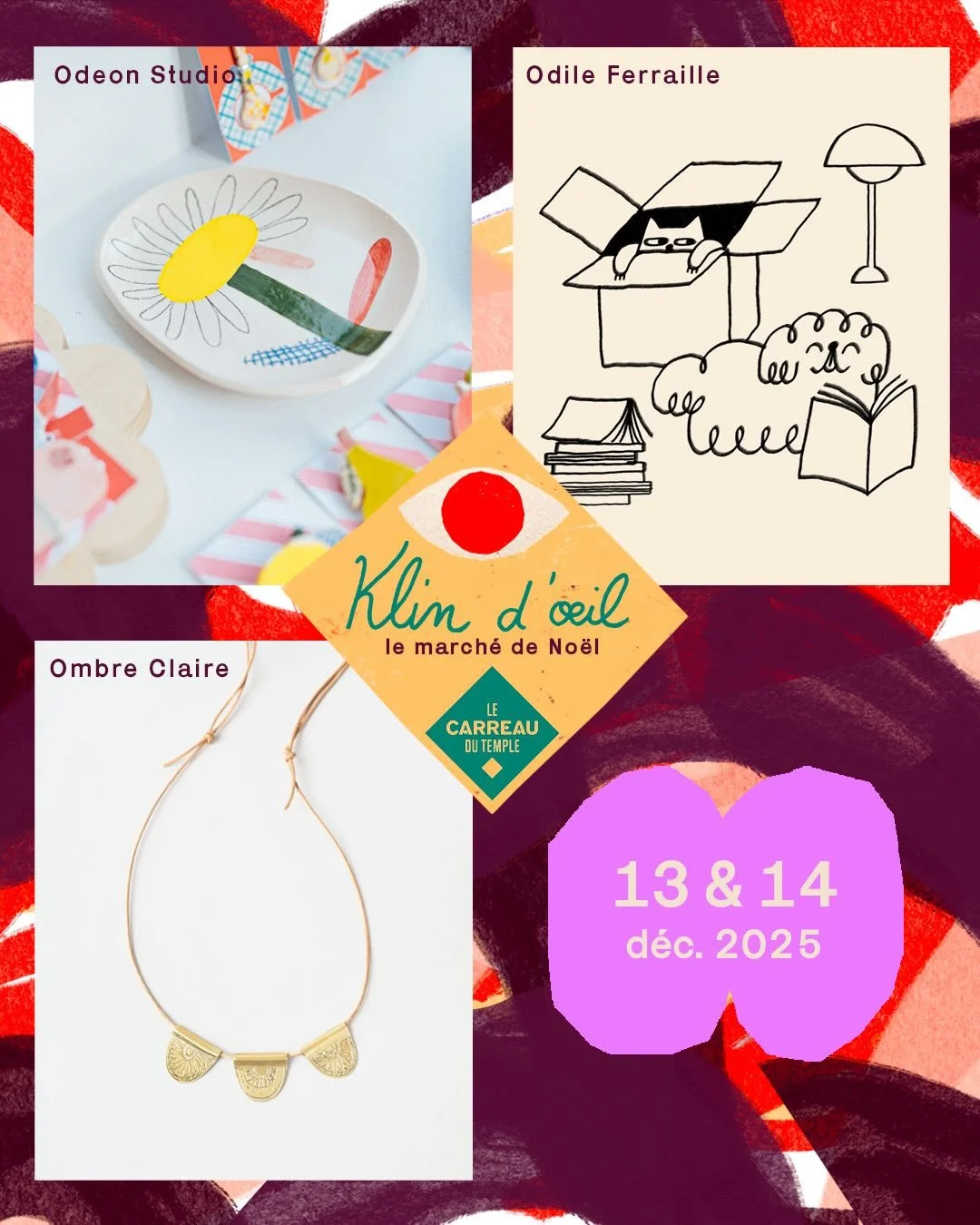 🎉 Dernière ligne droite ! Klin d’Oeil débarque au @lecarreaudutemple ce week-end 🙌✨
🎁 Et voici les derniers créateurs qui nous rejoignent cette année. 🌟 Des idées cadeaux de Noël ?🎄 Ne cherchez plus,