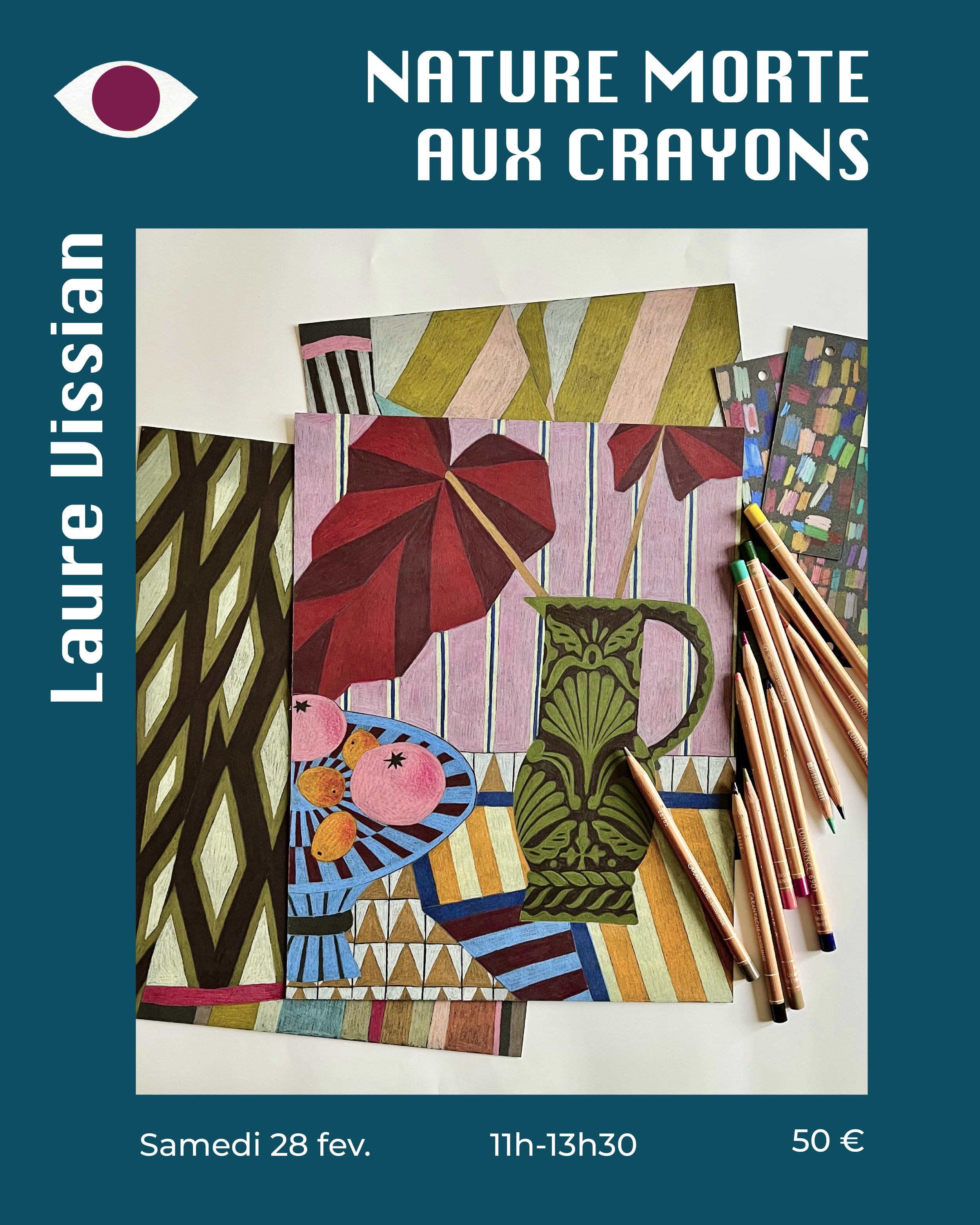 Atelier nature morte aux crayons x Laure Vissian 28.02