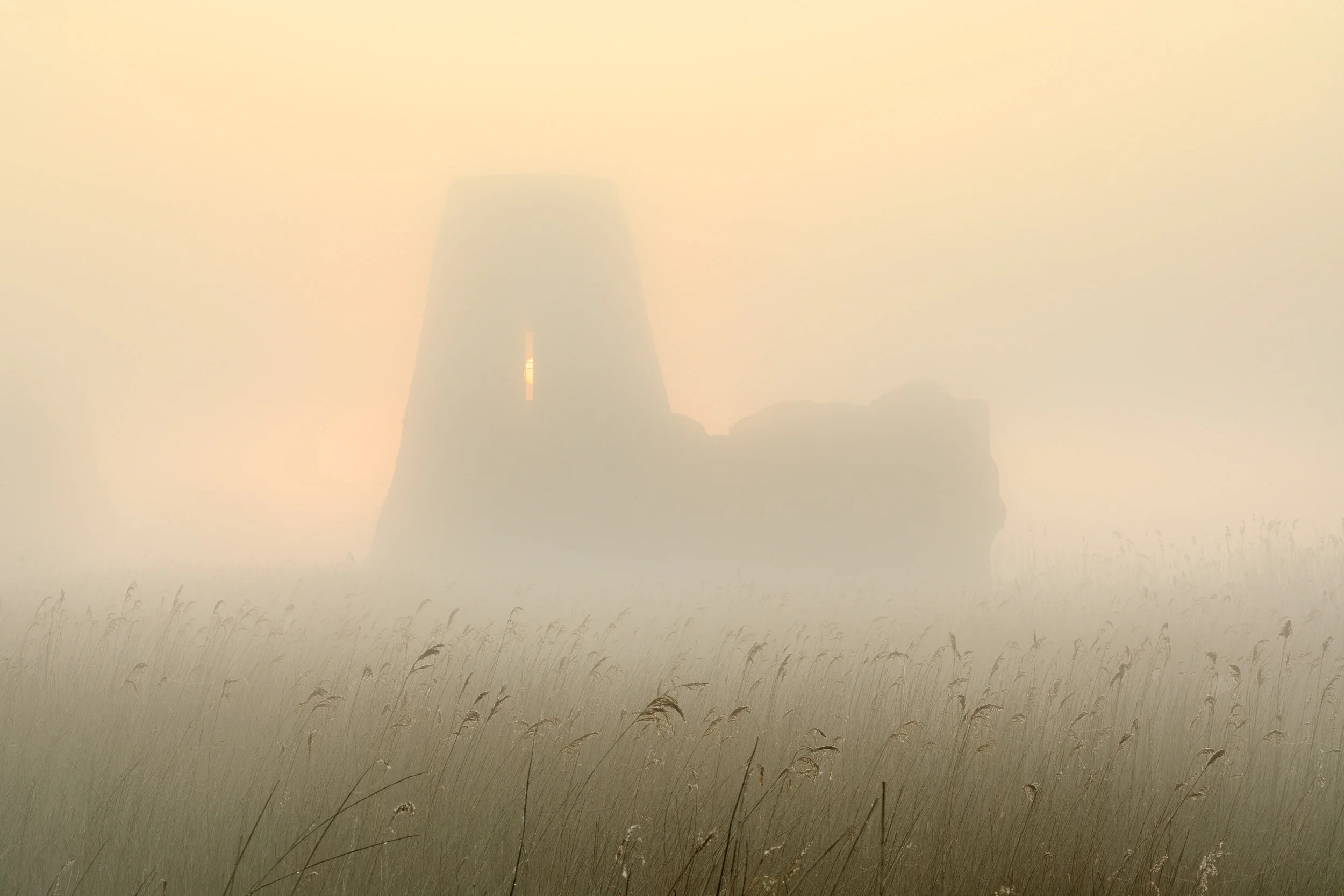 St Benet's Abbey in the mist Ludham, Norfolk