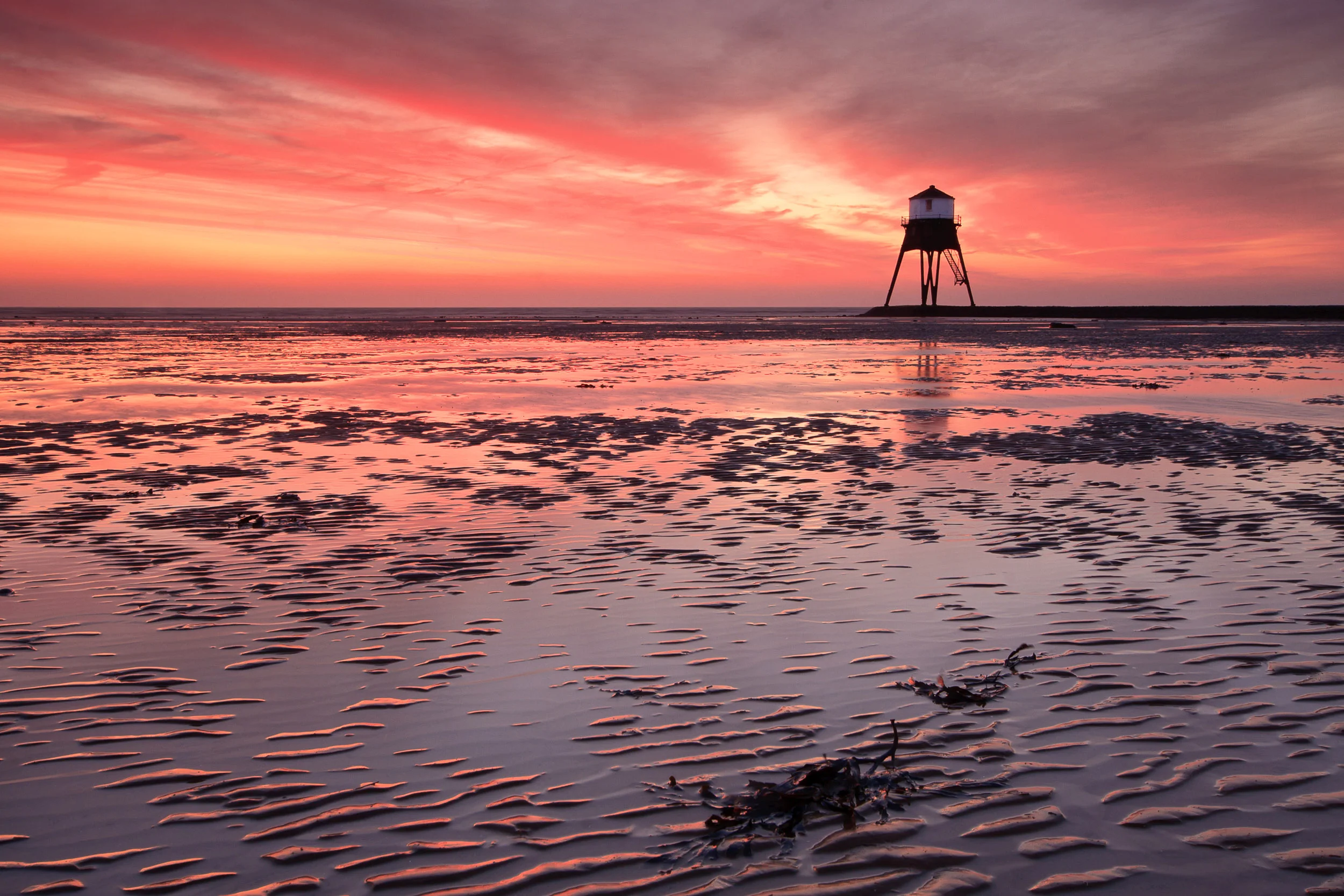 Red sky in the morning Dovercourt, Essex