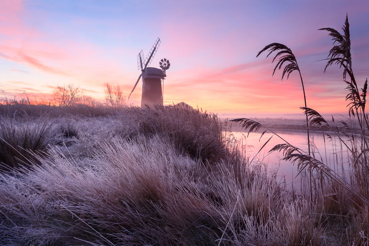 Horsey windpump, Norfolk on a frosty morning