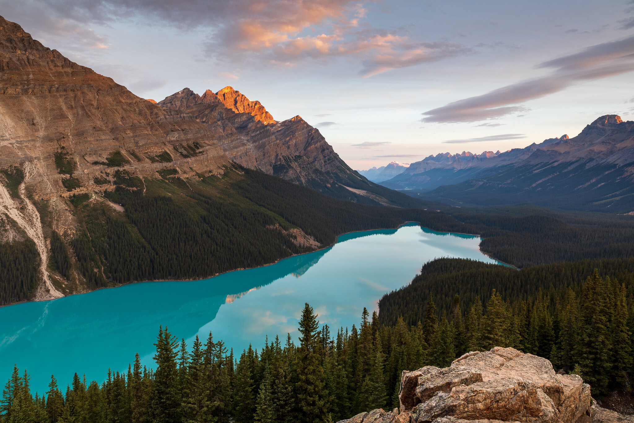 First light at Peyto Lake, Alberta