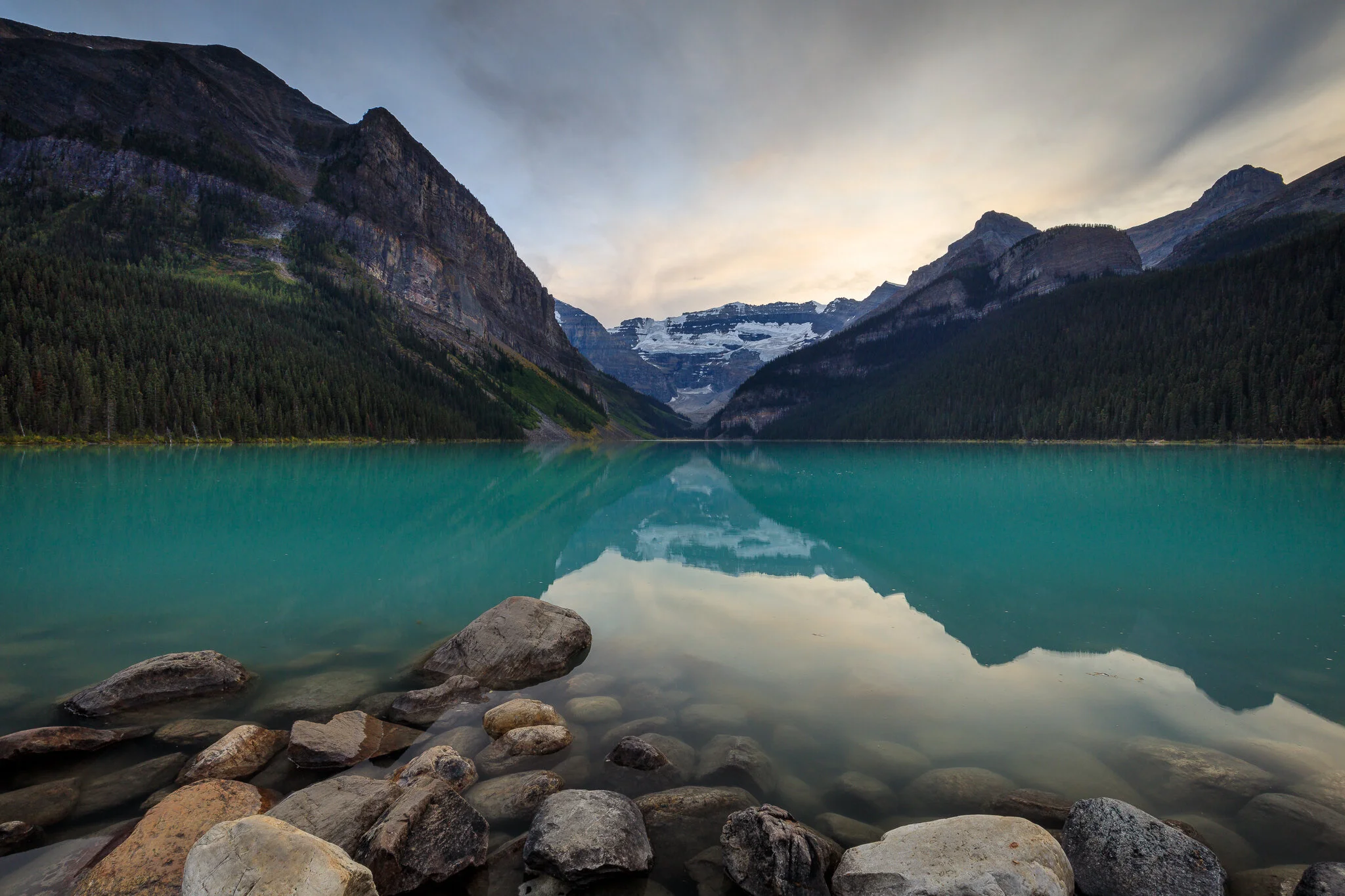 A calm evening at Lake Louise, Alberta