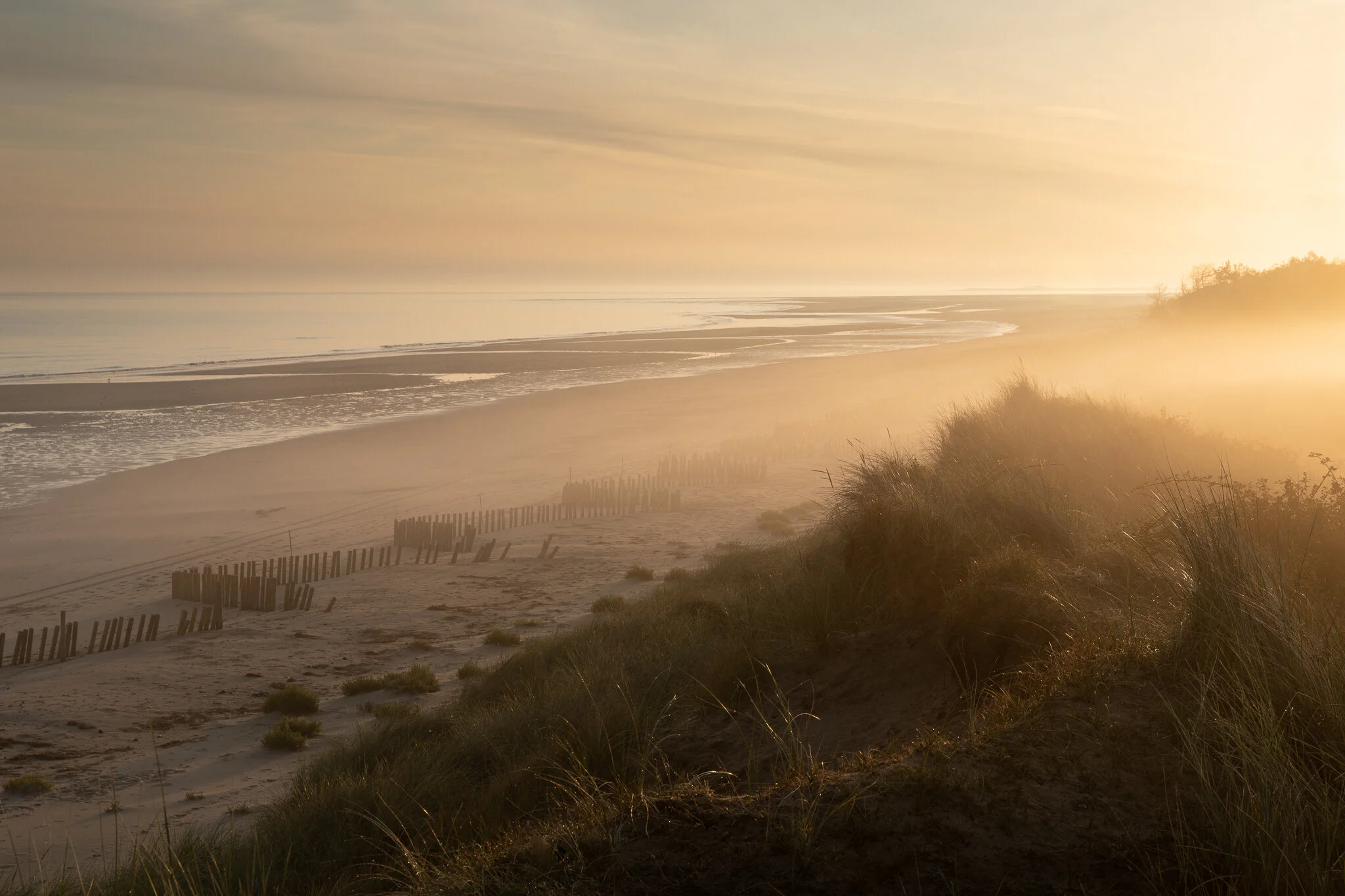 Mist rolling off the dunes at Holme, Norfolk