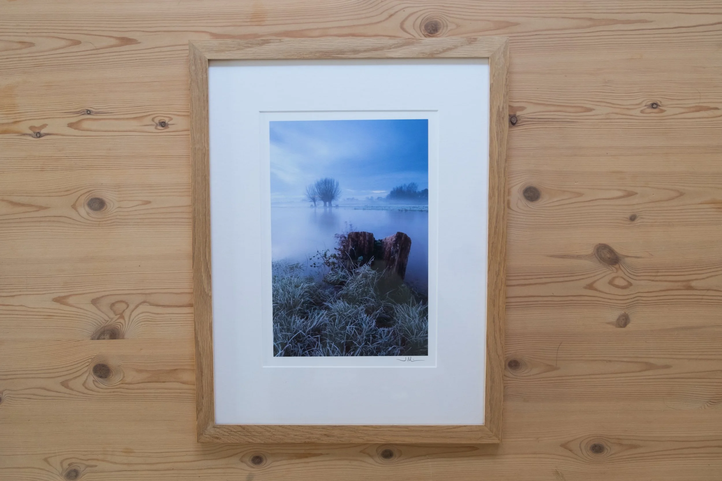Winter on the River Stour - 7x10" framed print 