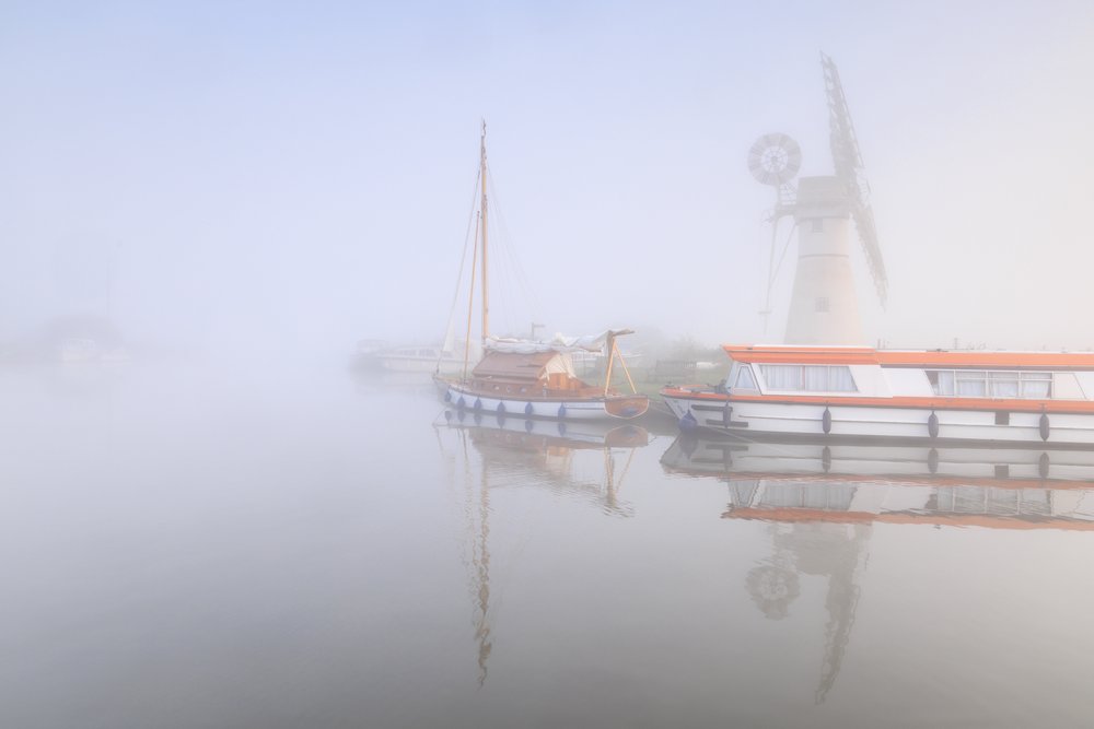 First light through the mist, Thurne, Norfolk