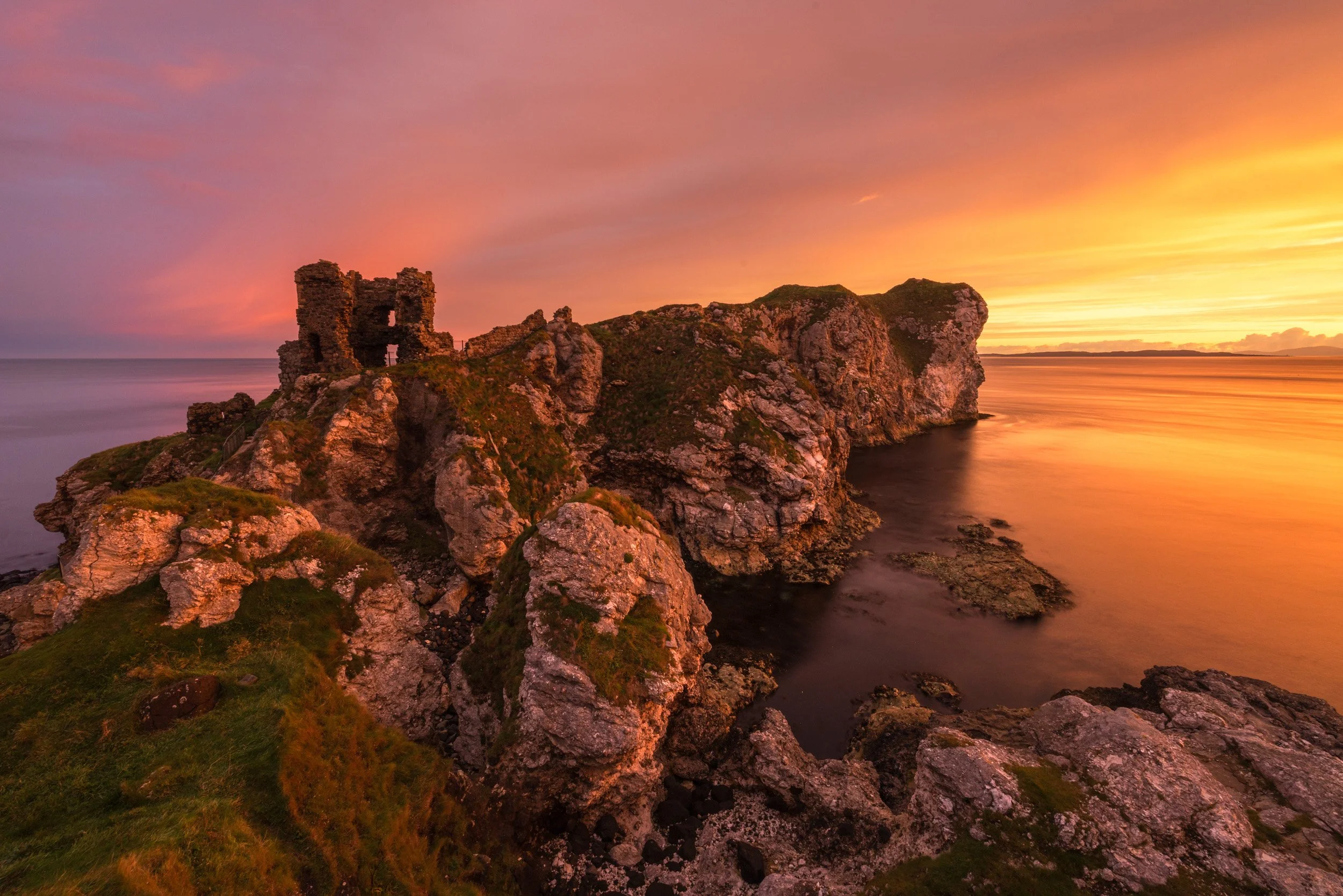 Golden light on Kinbane Castle