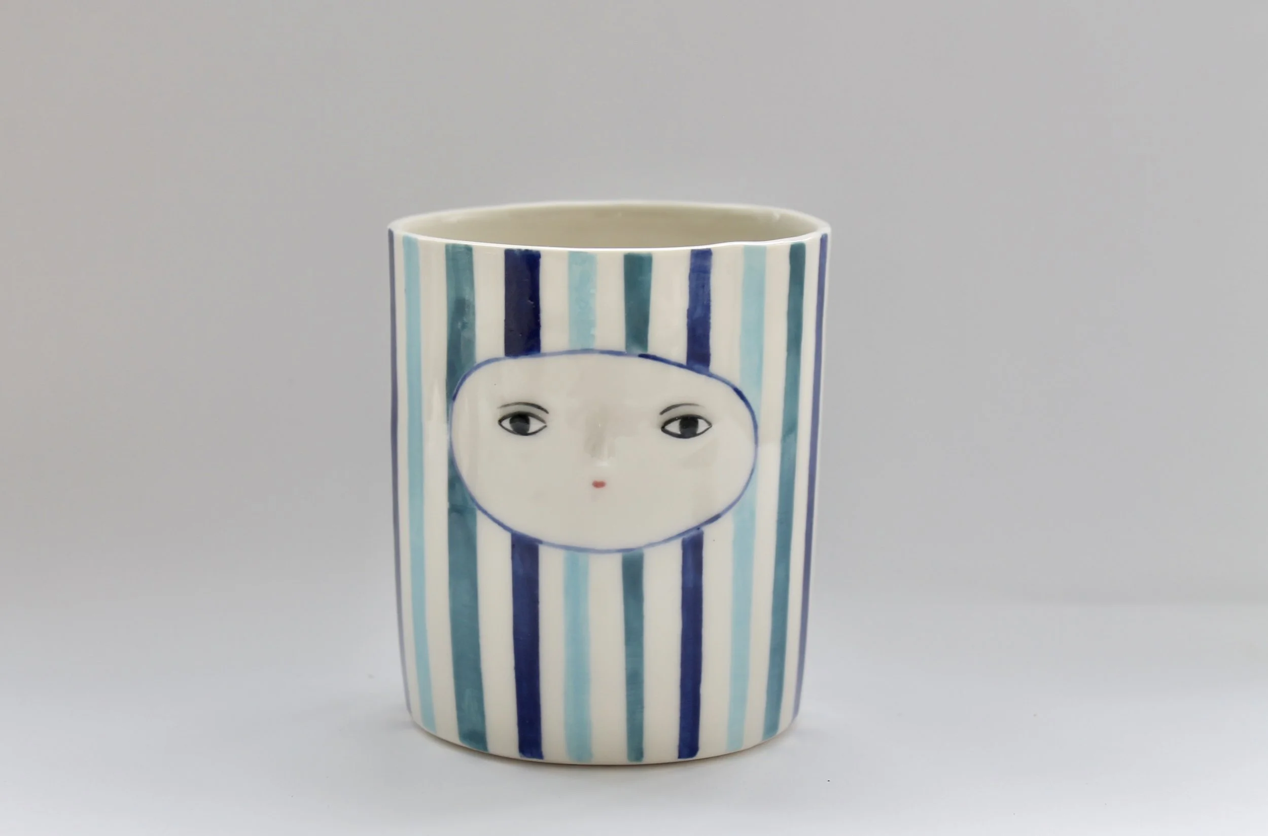 Blue stripped porcelain vase (SALE)