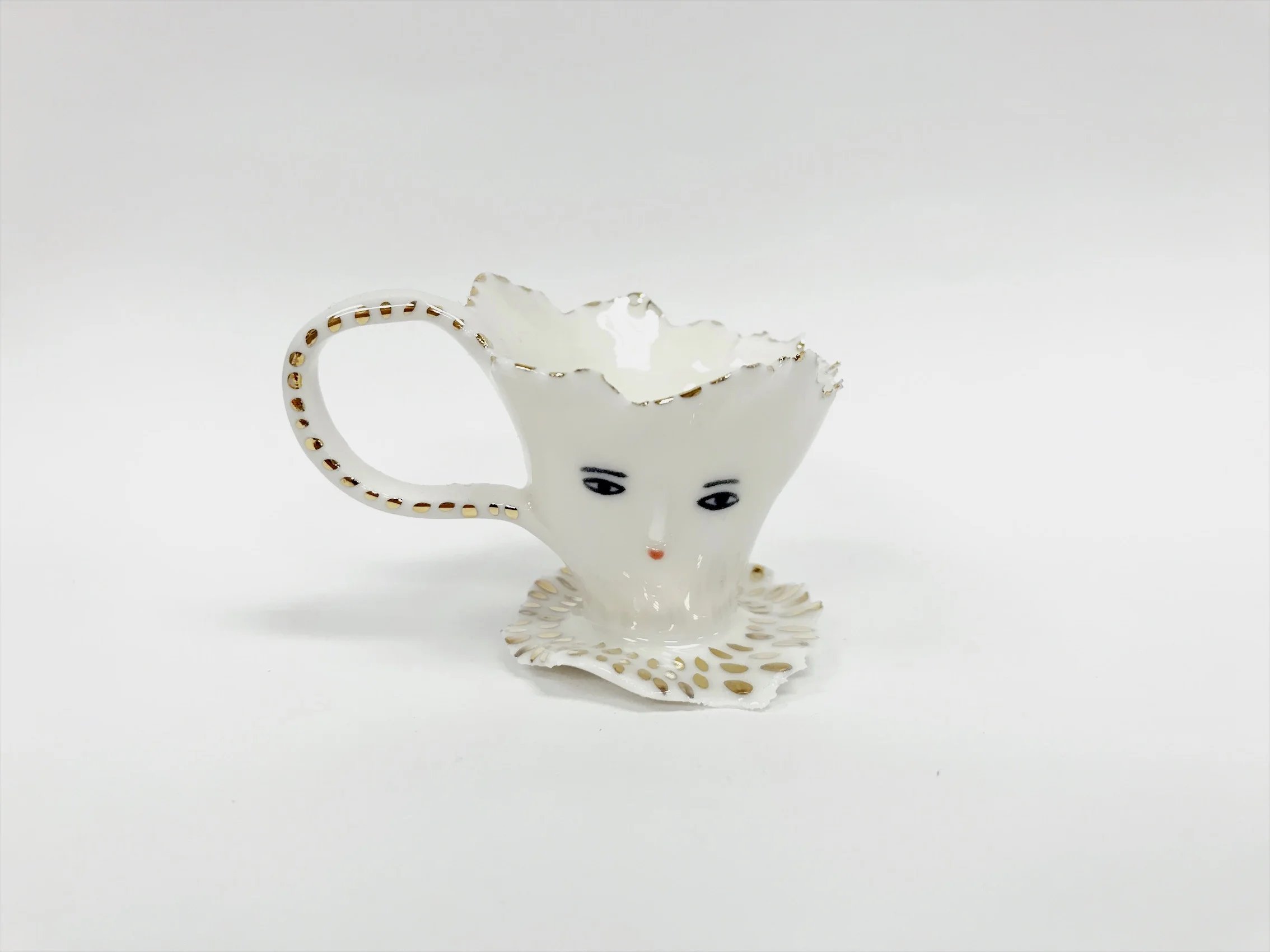 Porcelain Ballerina with golden polka dots 