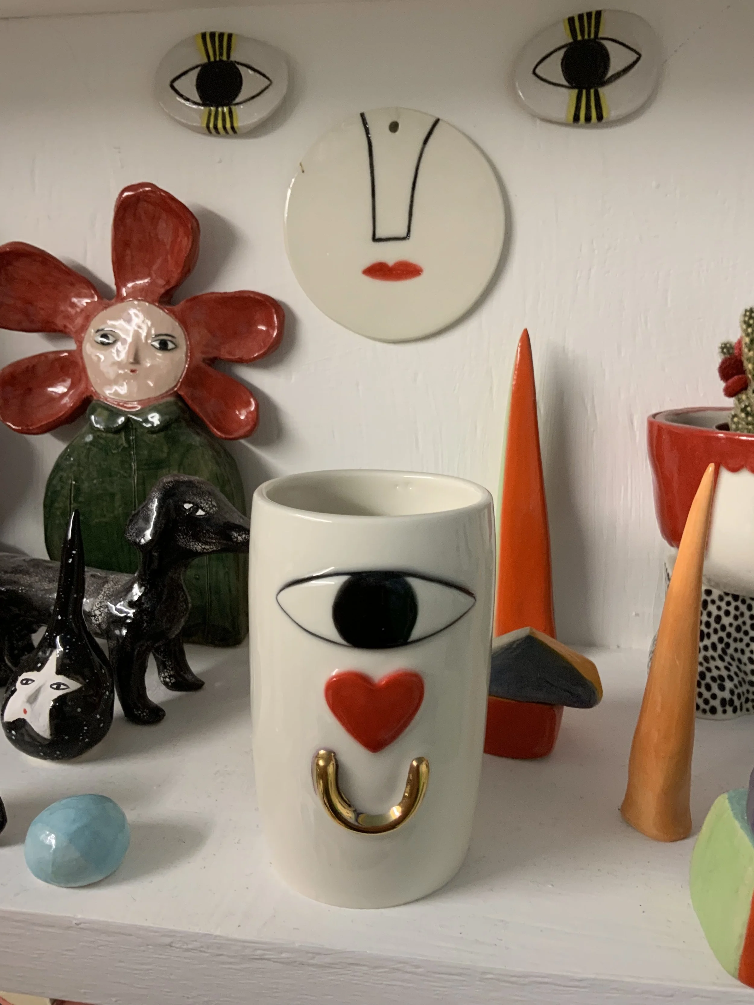 Eye love U - Porcelain little vase