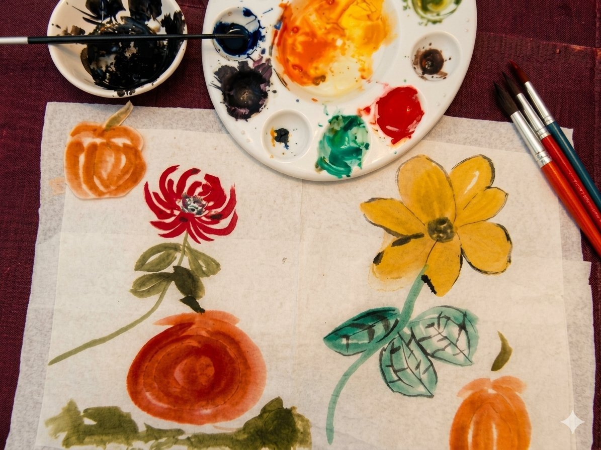 11/15—ASIAN BRUSH PAINTING: Chrysanthemums, Sunflowers, and Pumpkins
